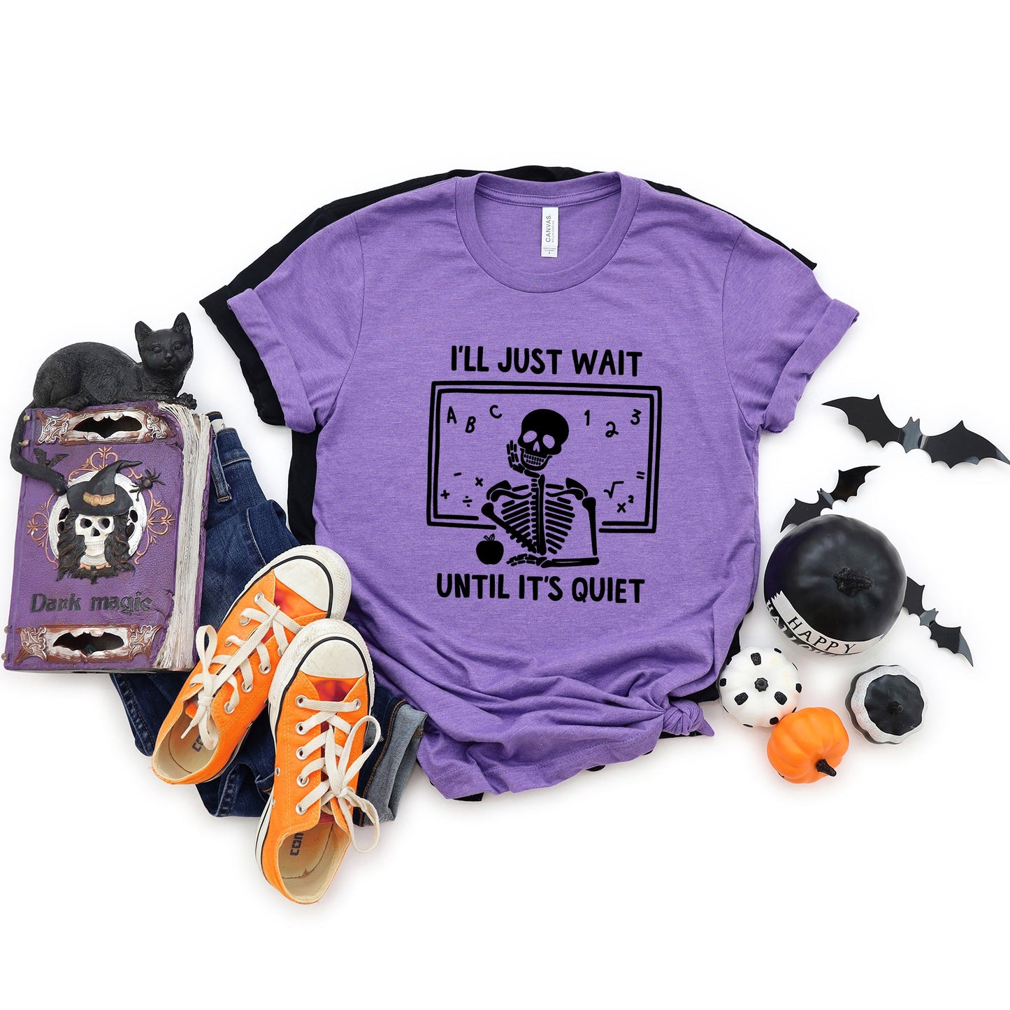 Wait Until It's Quiet Apple | Short Sleeve Graphic Tee | Halloween