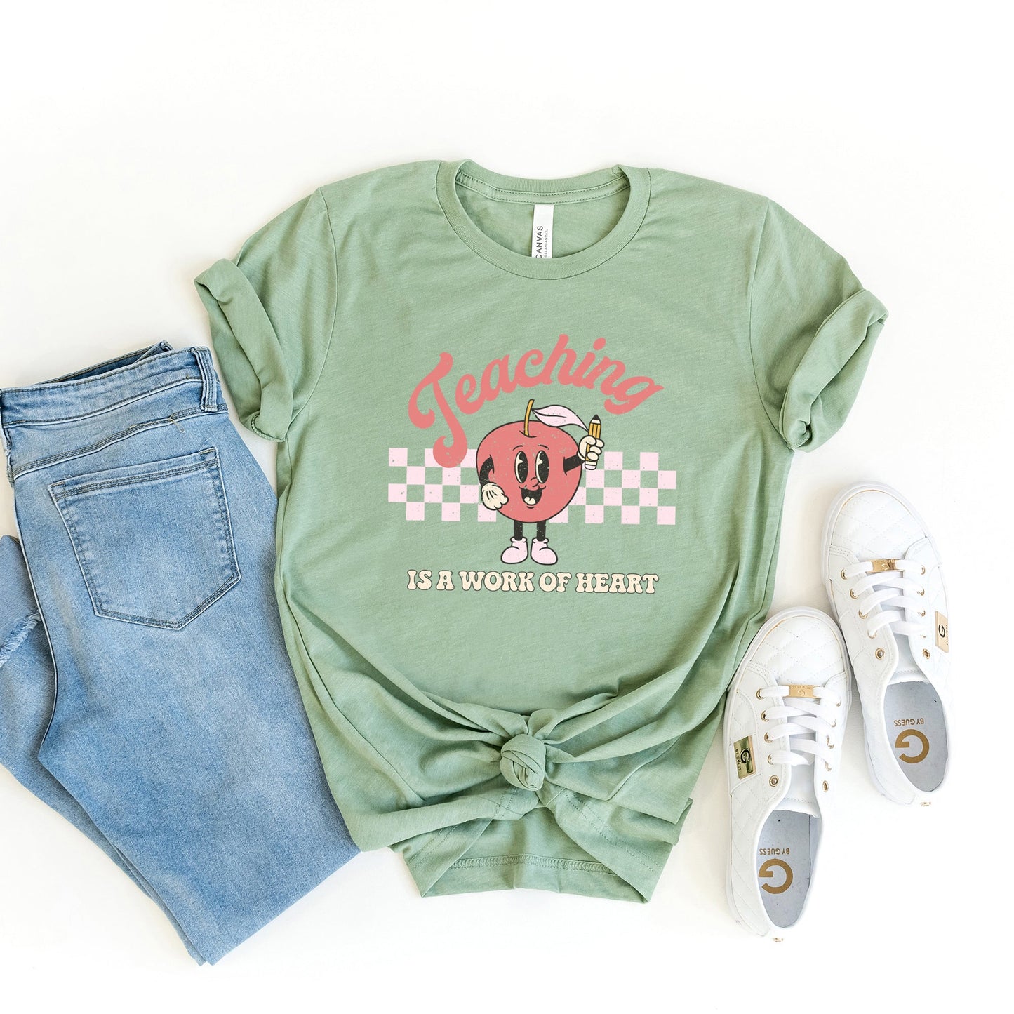 Retro Teaching is a Work of Heart | Short Sleeve Graphic Tee