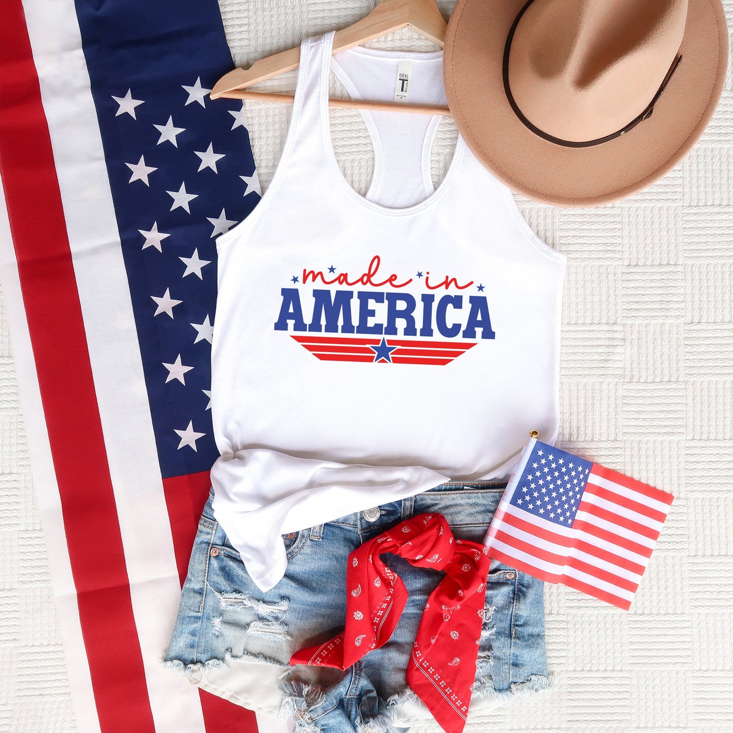 Made In America Stripes | Racerback Tank