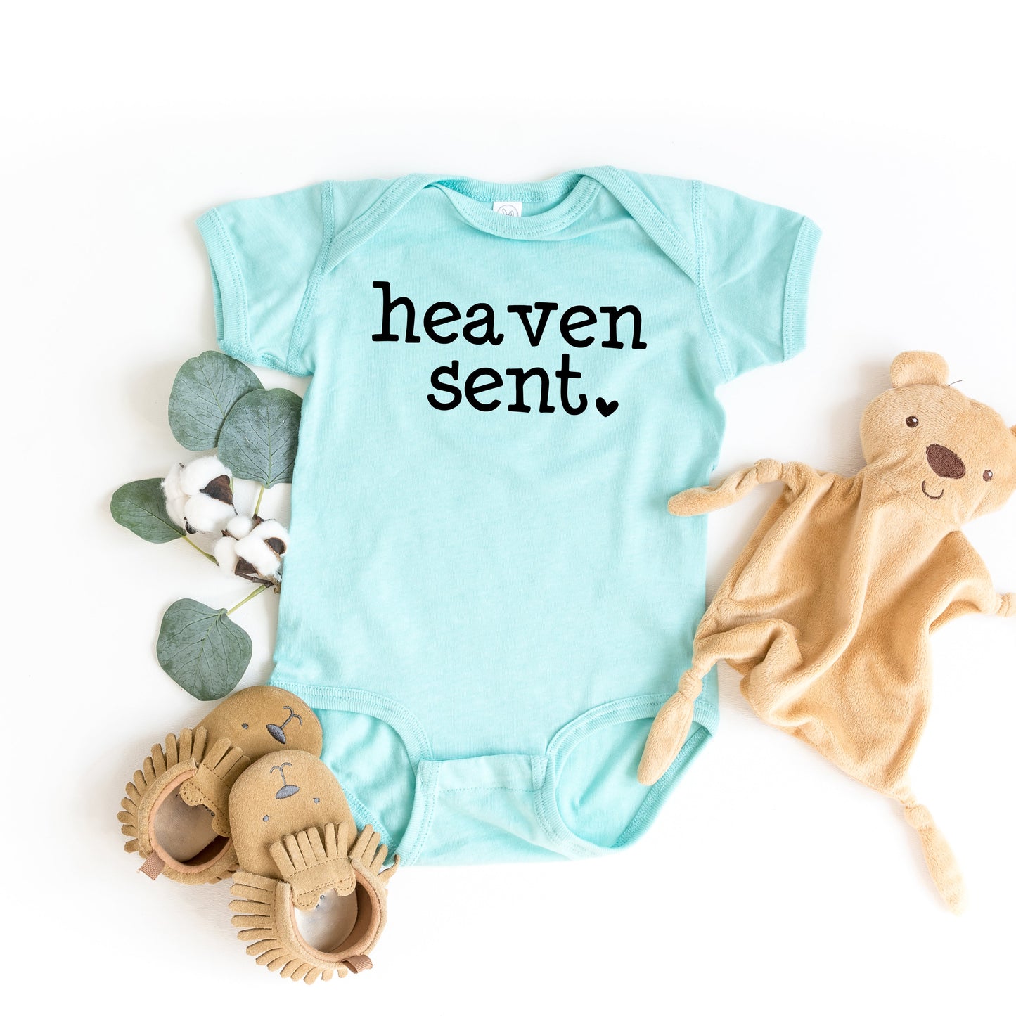 Heaven Sent Heart | Baby Graphic Short Sleeve Bodysuit