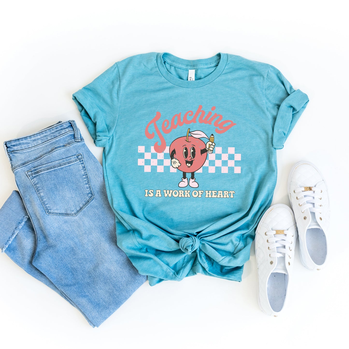 Retro Teaching is a Work of Heart | Short Sleeve Graphic Tee
