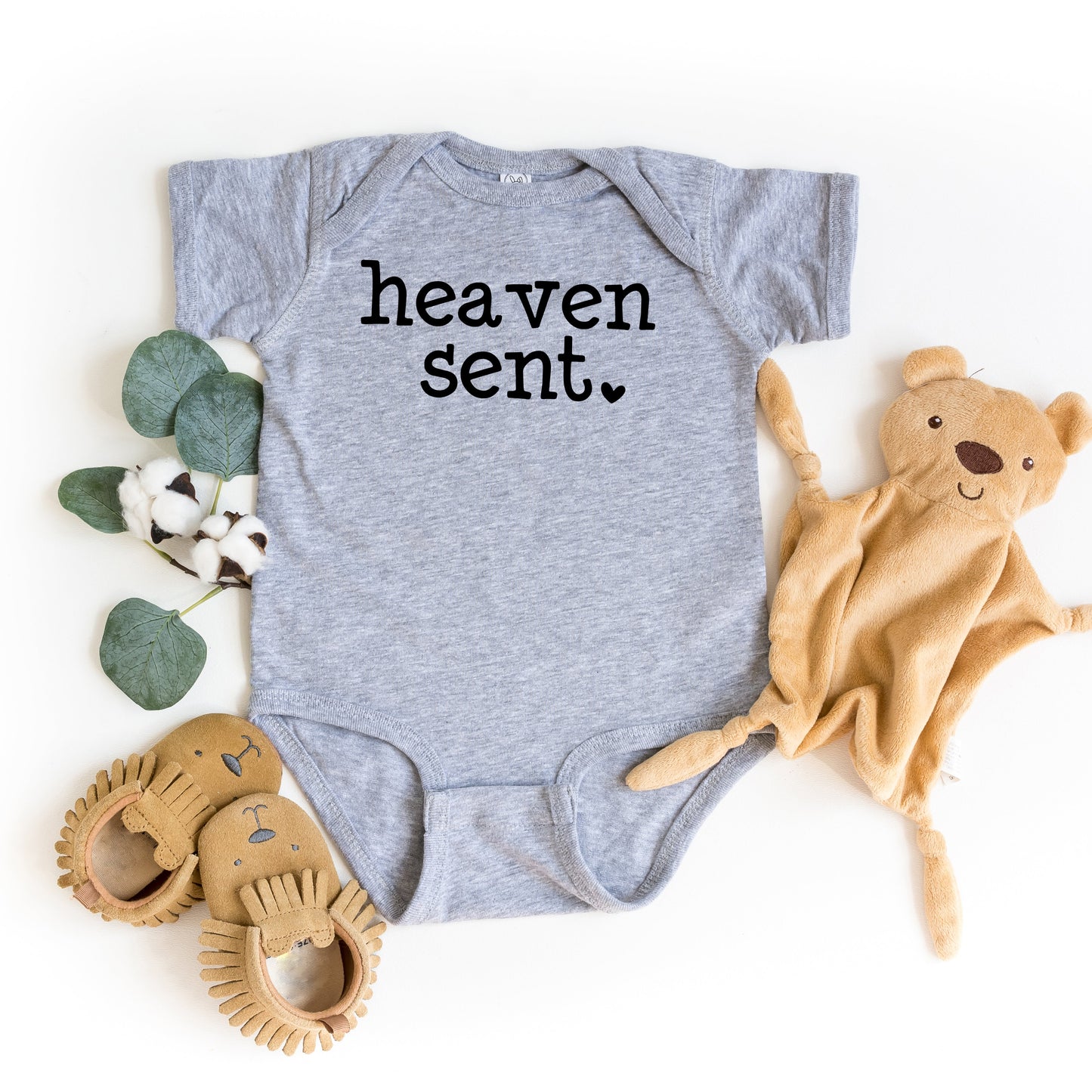 Heaven Sent Heart | Baby Graphic Short Sleeve Bodysuit