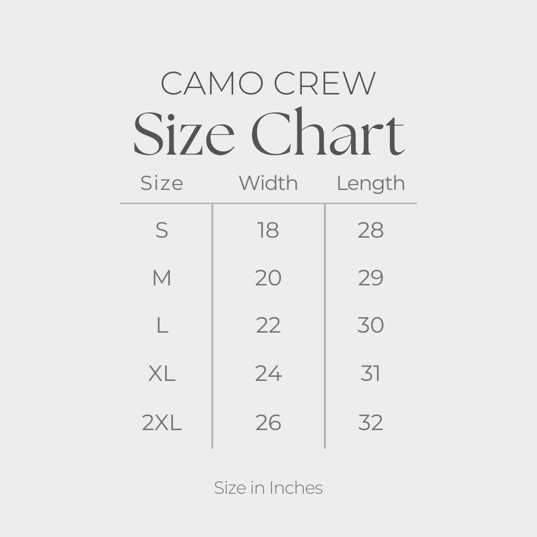 Women's Heavyweight Crew - size guide