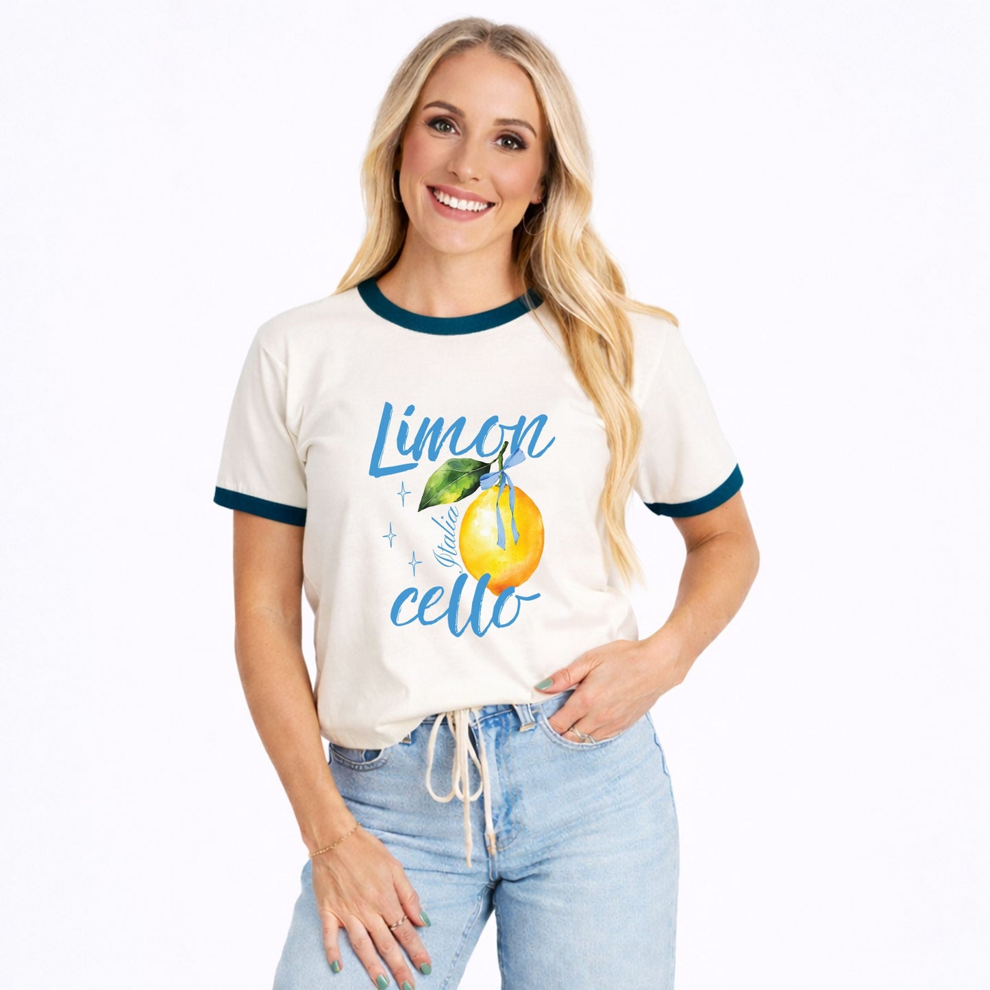 Limoncello Watercolor - Women's Ringer Graphic T-Shirt