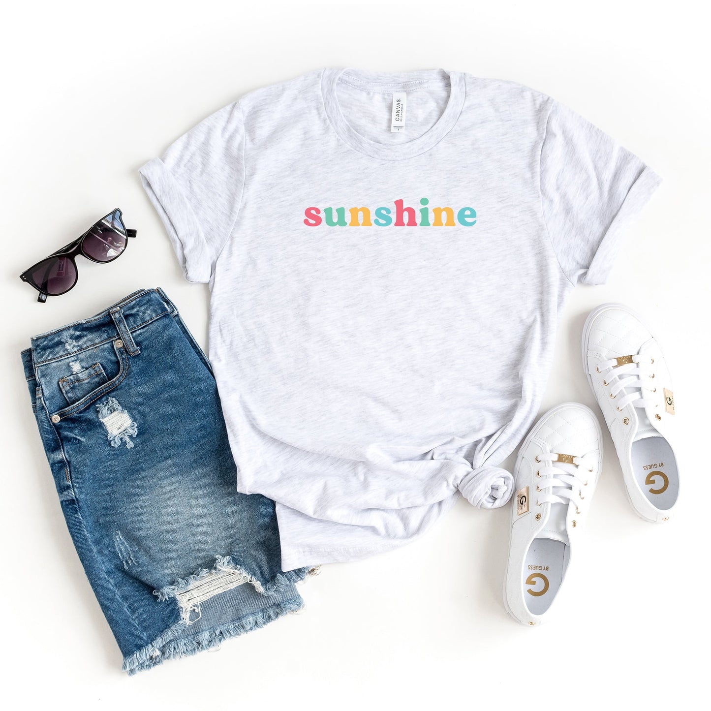 Sunshine - Colorful Words | Short Sleeve Graphic Tee