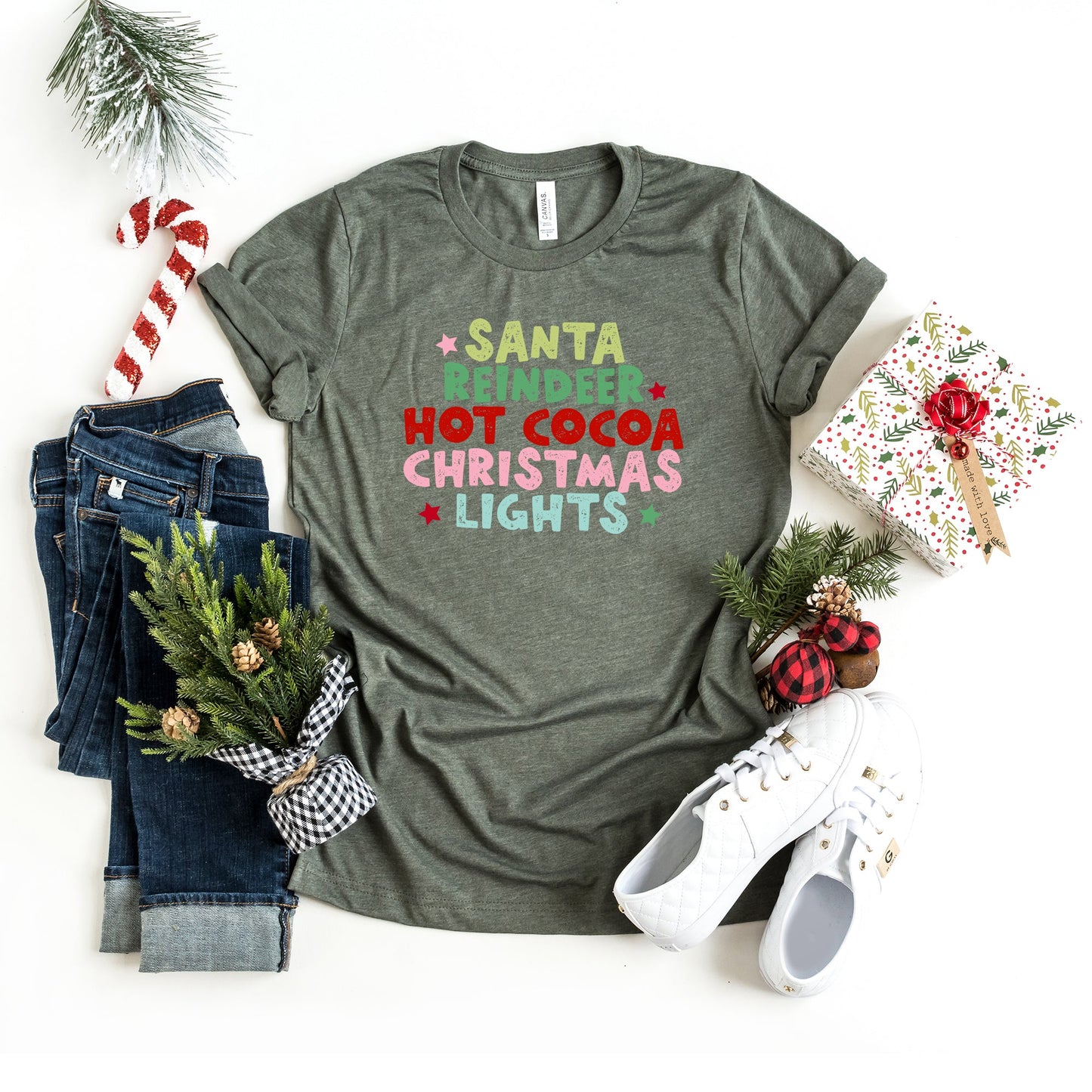 Santa Reindeer Hot Cocoa | Short Sleeve Graphic Tee