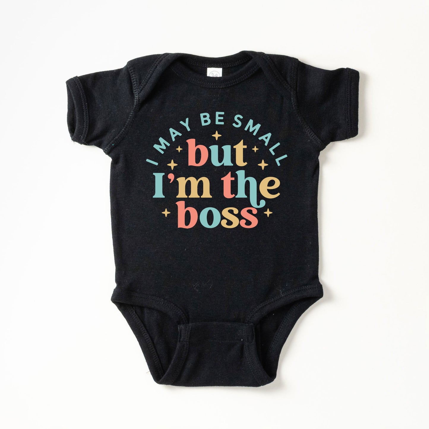 I'm The Boss Colorful | Baby Graphic Short Sleeve Bodysuit