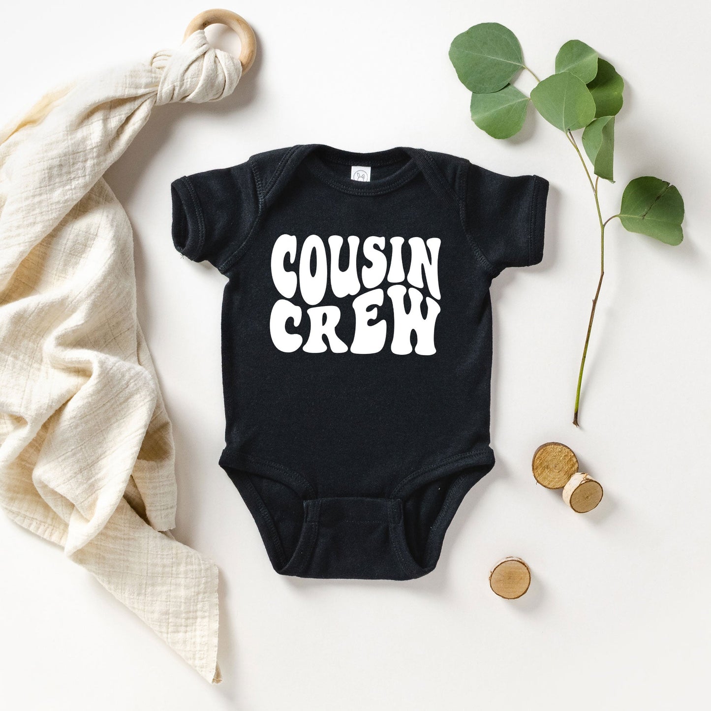 Cousin Crew Wavy | Baby Graphic Short Sleeve Bodysuit