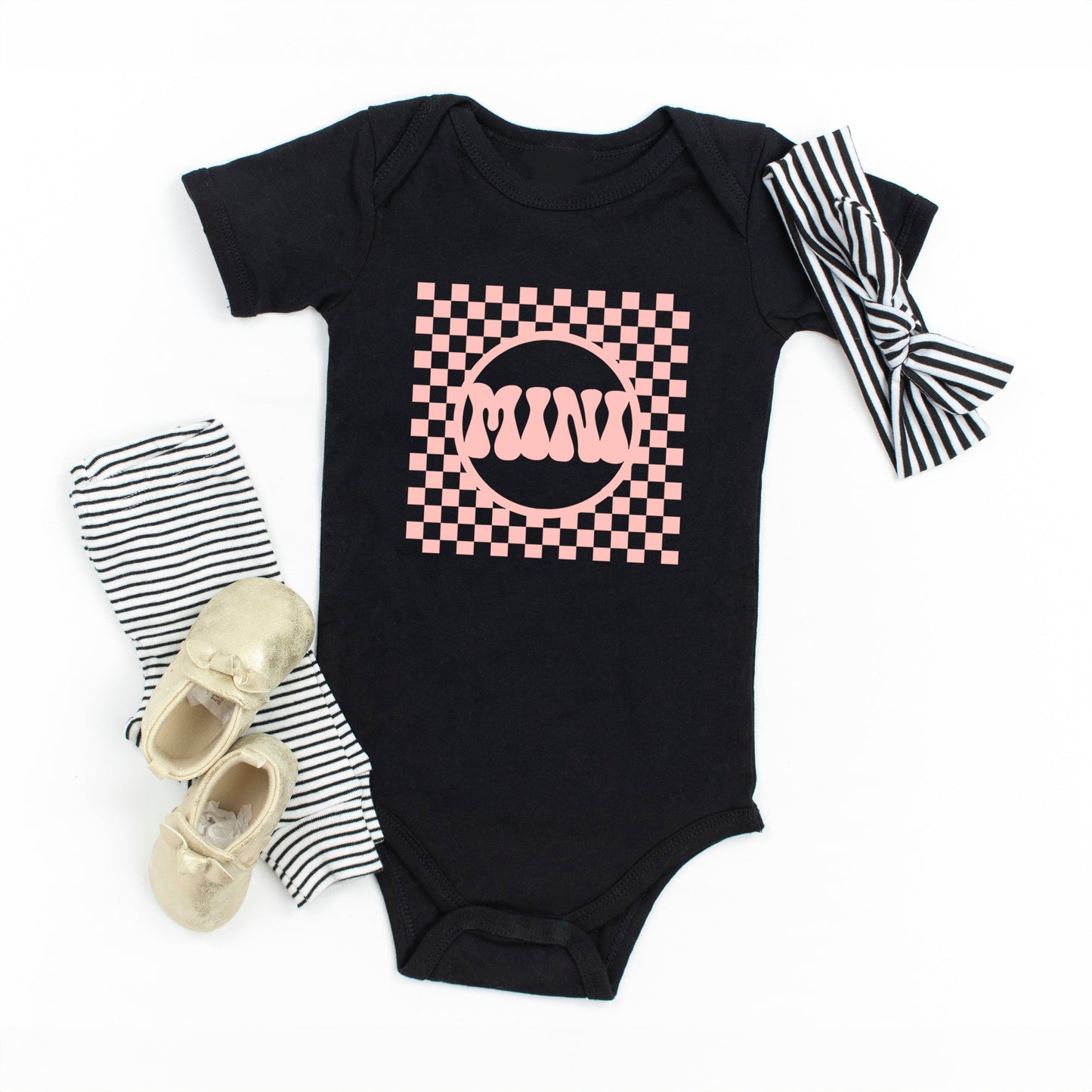 Checkered Mini | Baby Graphic Short Sleeve Bodysuit