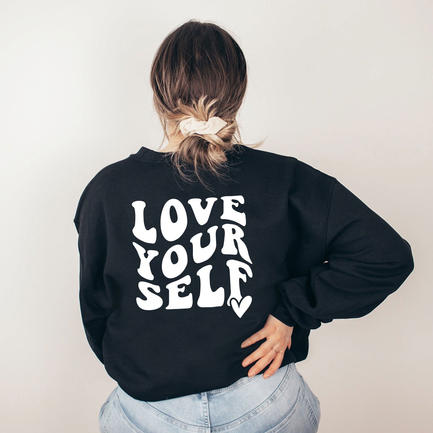 Love Yourself Heart | Front & Back Graphic Sweatshirt