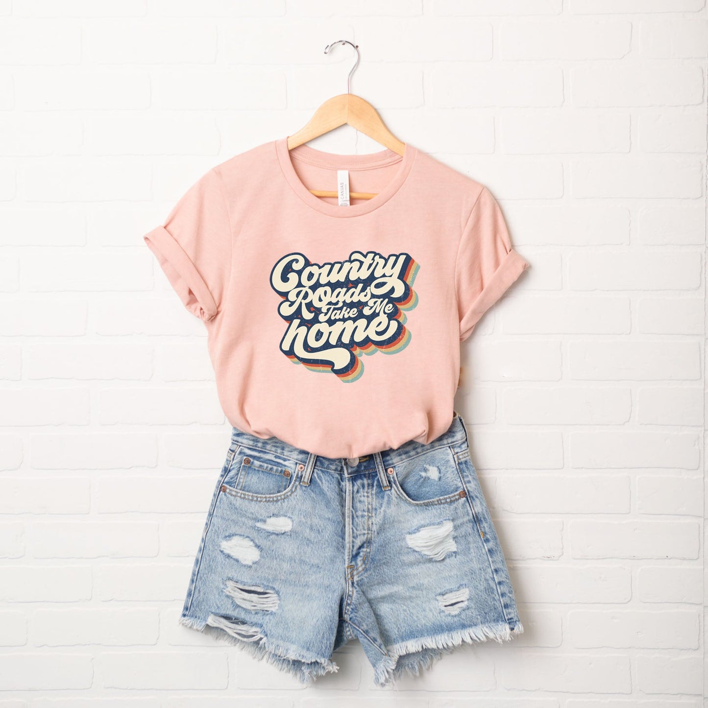 Country Roads Take Me Home Colorful | Short Sleeve Graphic Tee