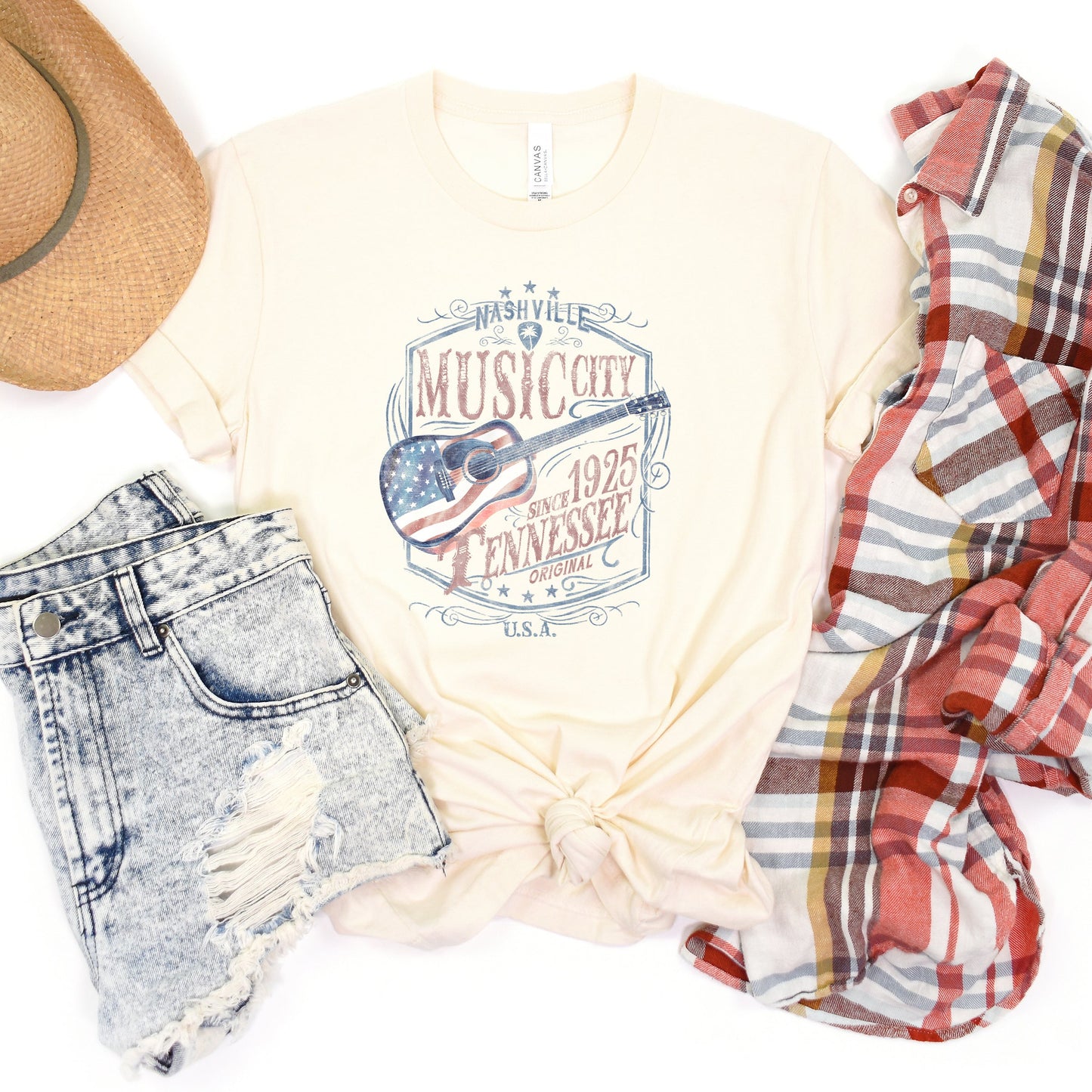 Nashville Flag Guitar | Short Sleeve Graphic Tee