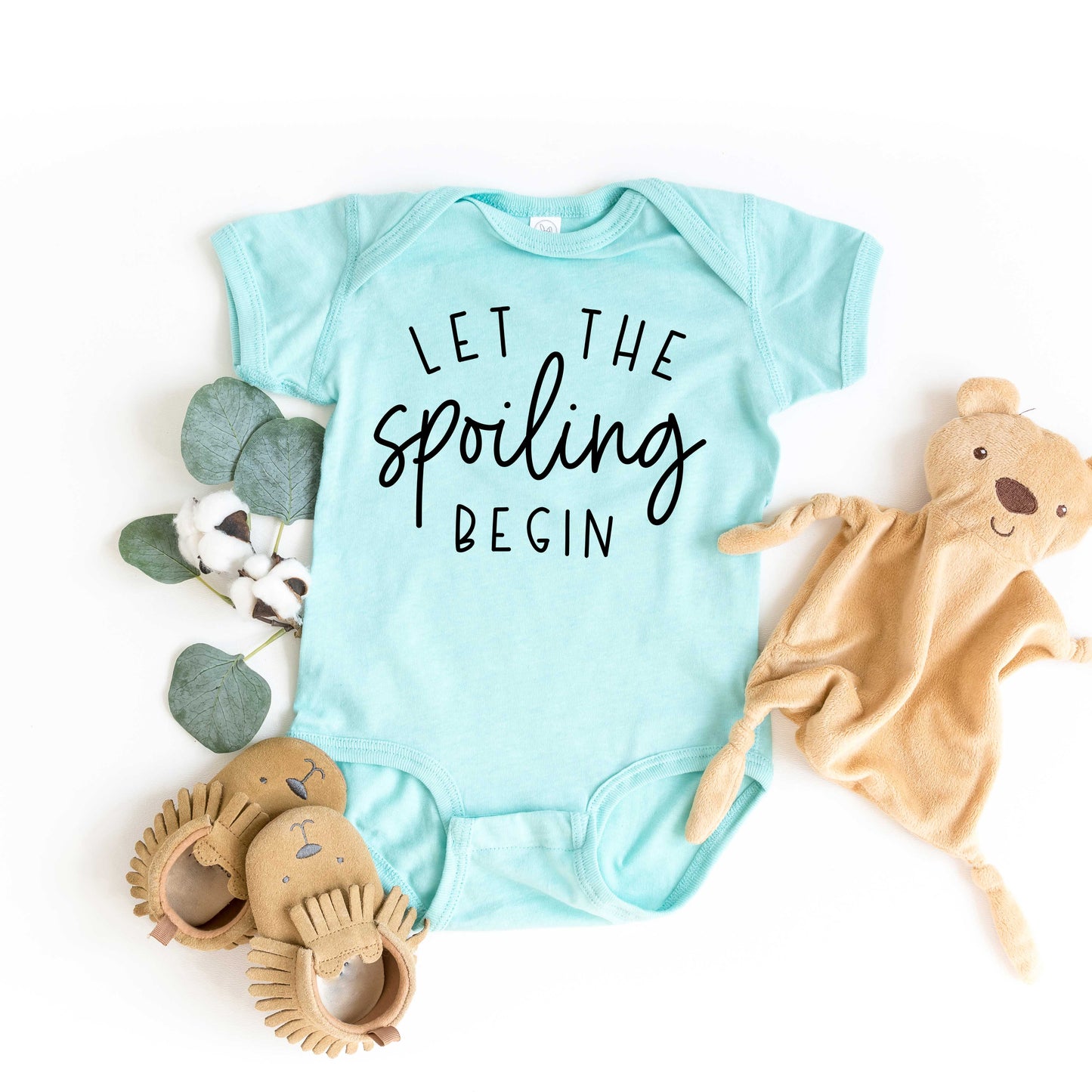 Let The Spoiling Begin | Baby Graphic Short Sleeve Bodysuit