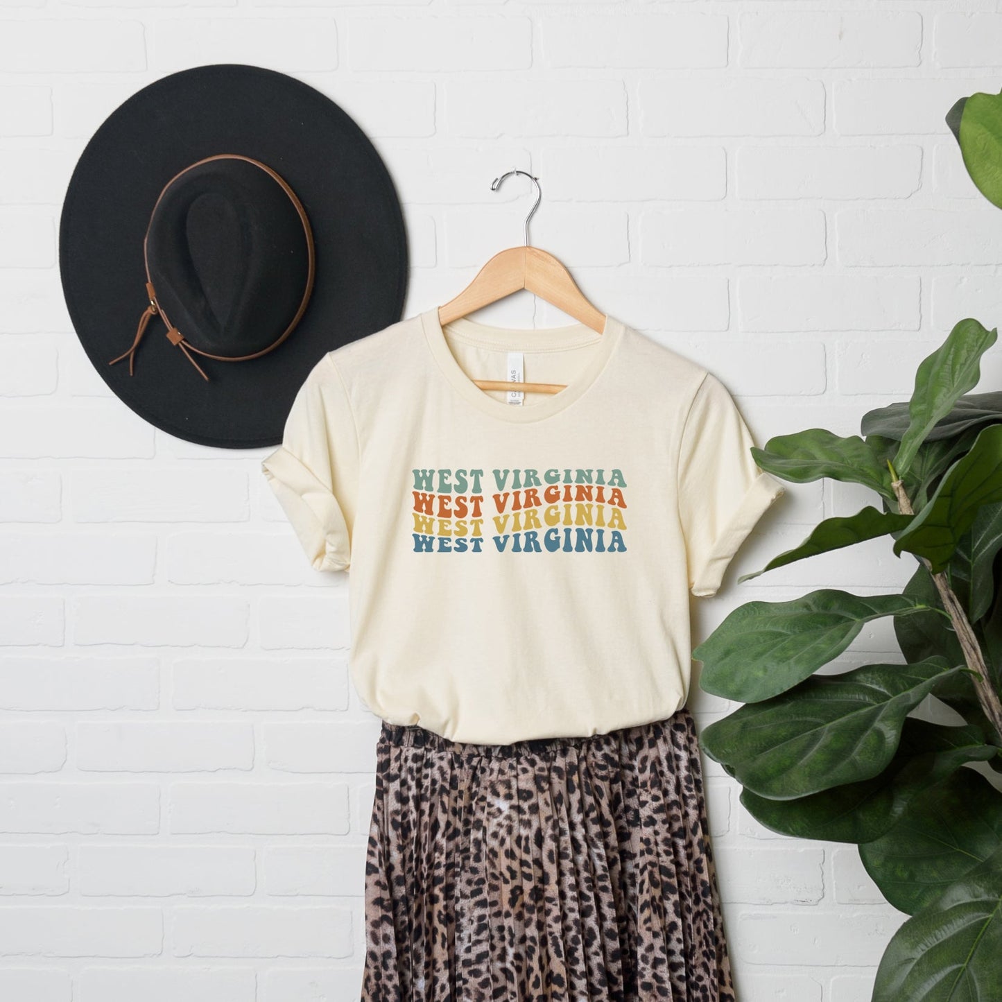 West Virginia Retro Wavy | Short Sleeve Graphic Tee