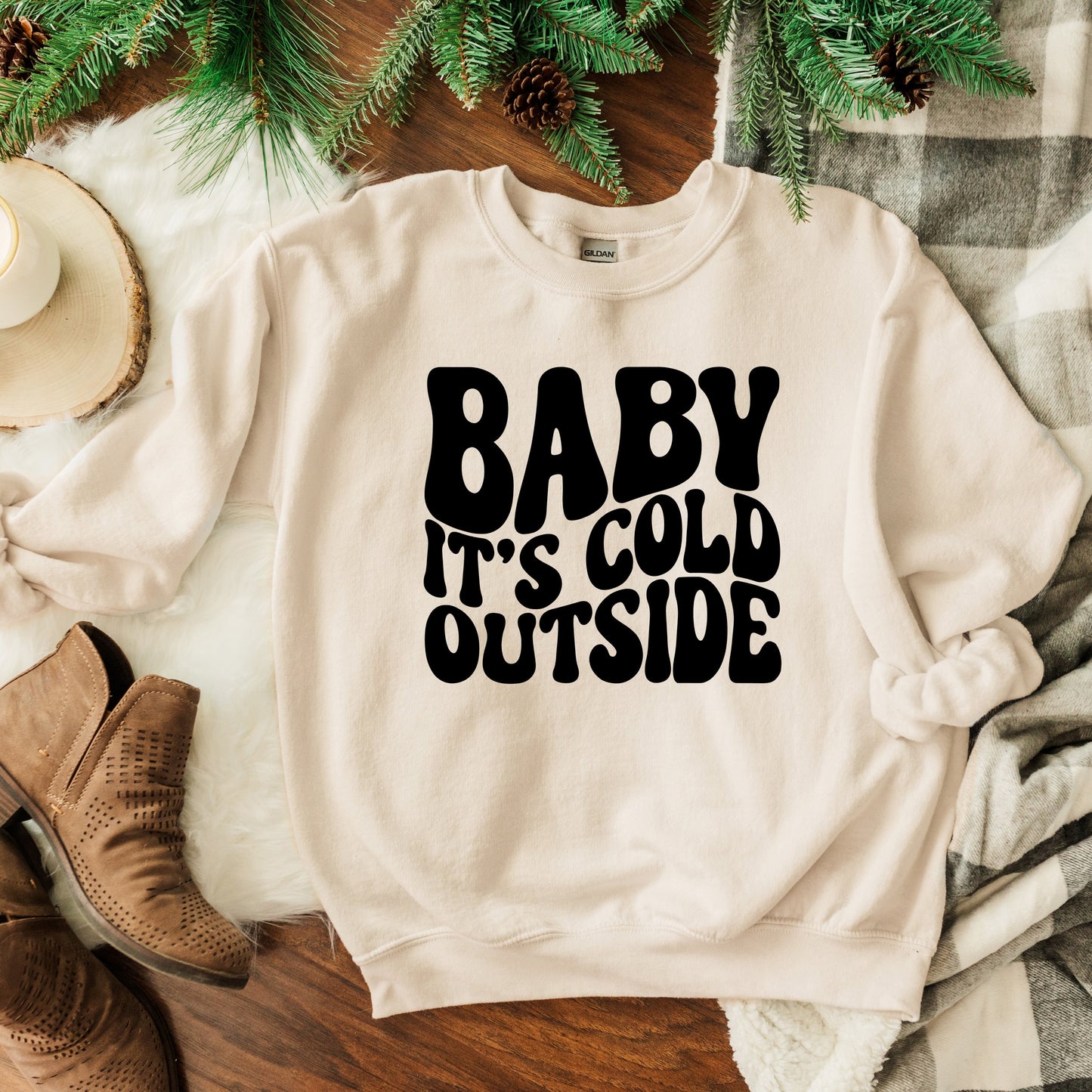 Baby It's Cold Outside Wavy | Sweatshirt
