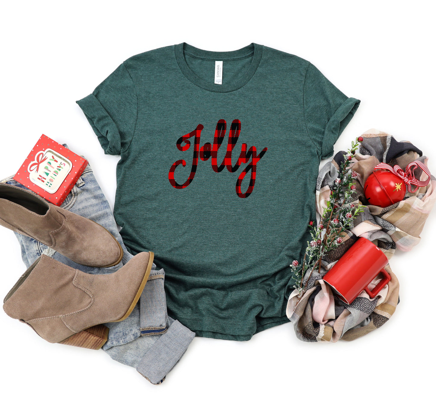 Jolly Plaid | Short Sleeve Crew Neck