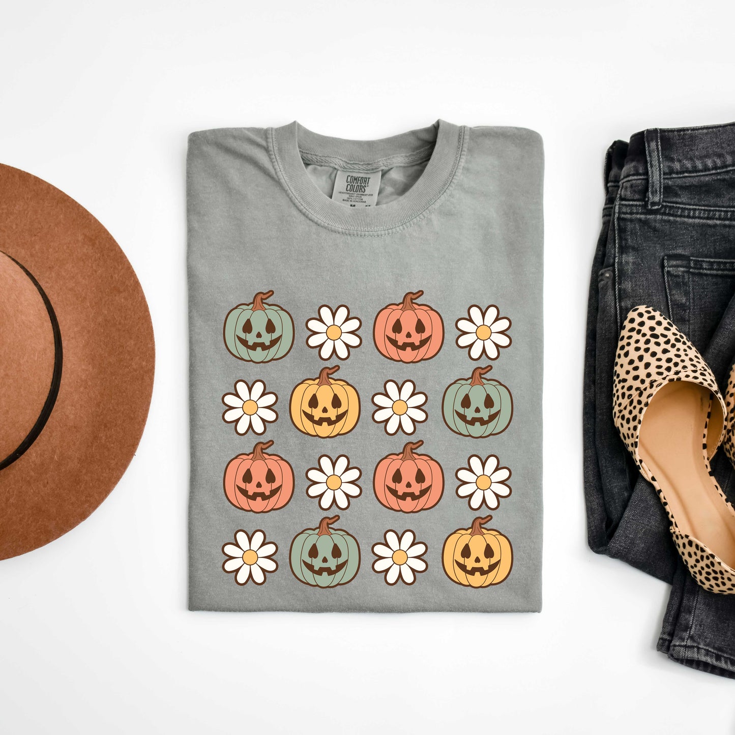 Pumpkin Daisies | Garment Dyed Tee