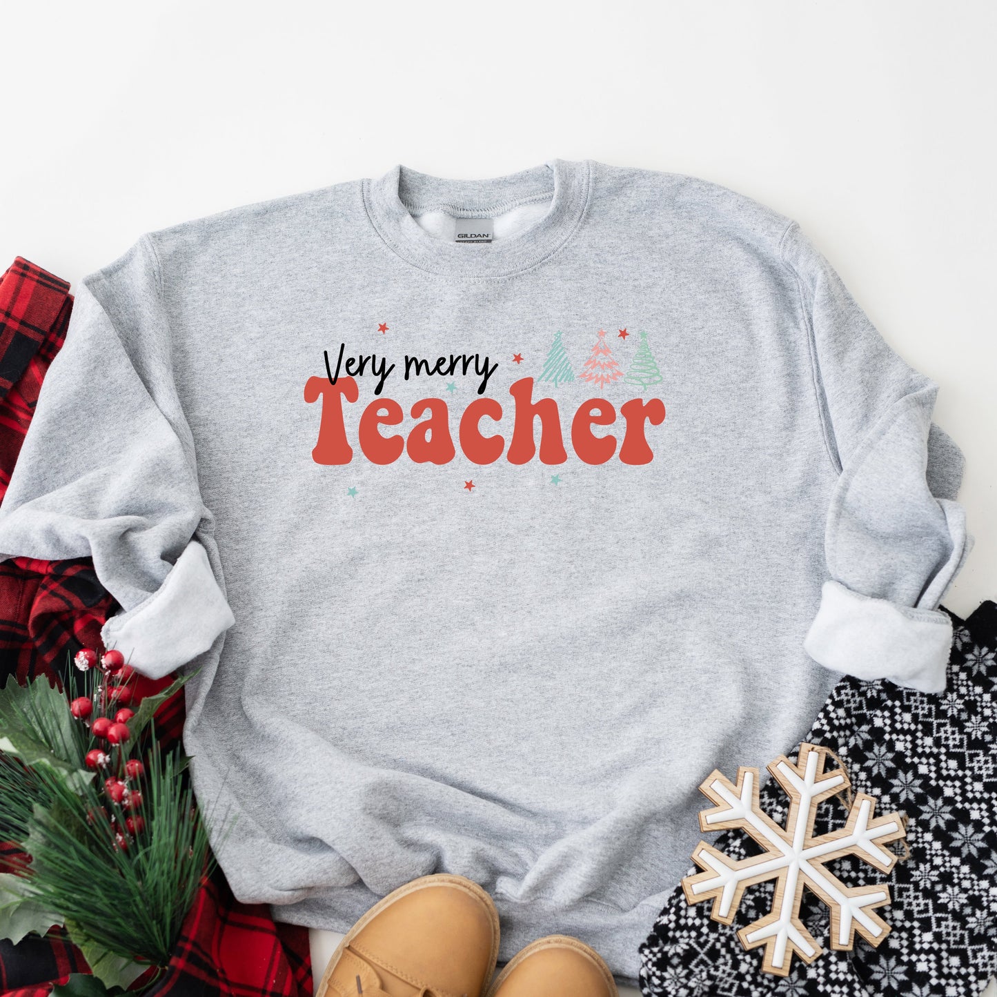 Very Merry Teacher Trees | Sweatshirt