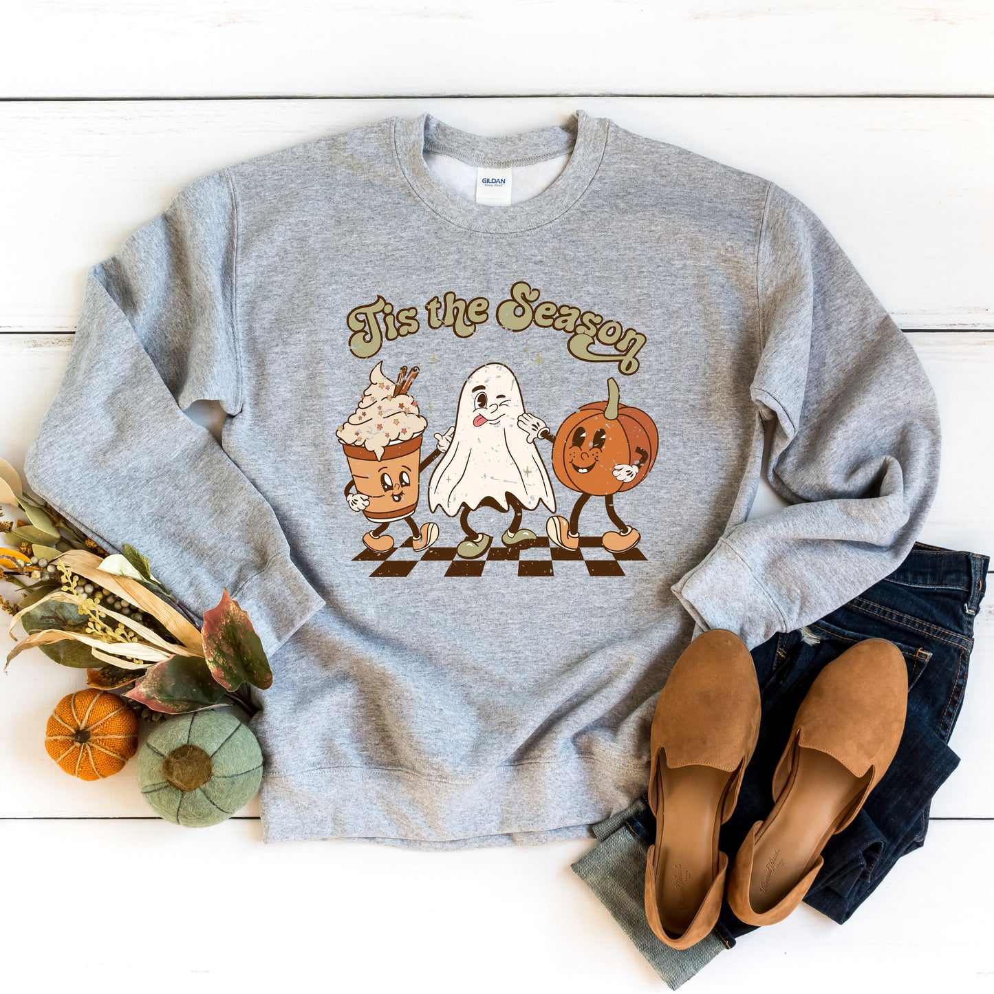 Checkered Fall Tis The Season | Sweatshirt