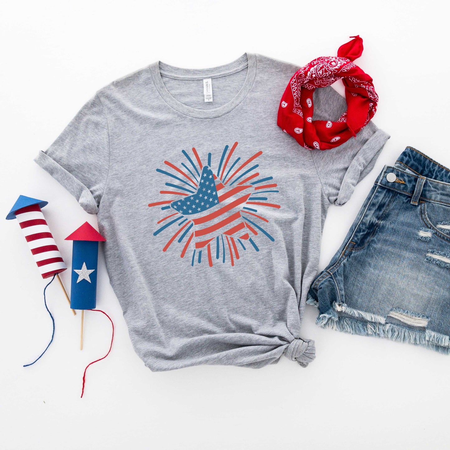Star Flag Firework | Short Sleeve Graphic Tee