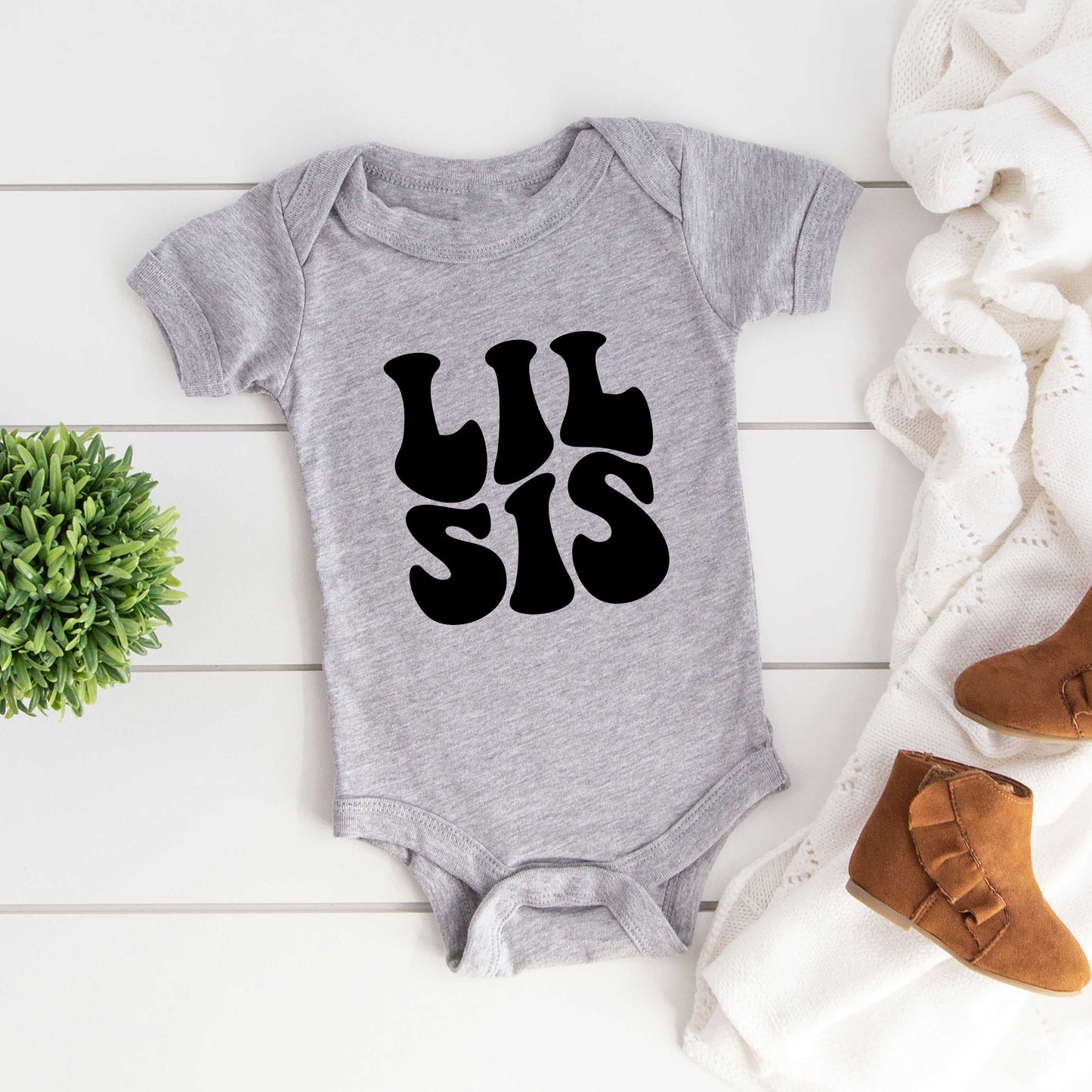 Lil Sis Wavy | Baby Graphic Short Sleeve Bodysuit