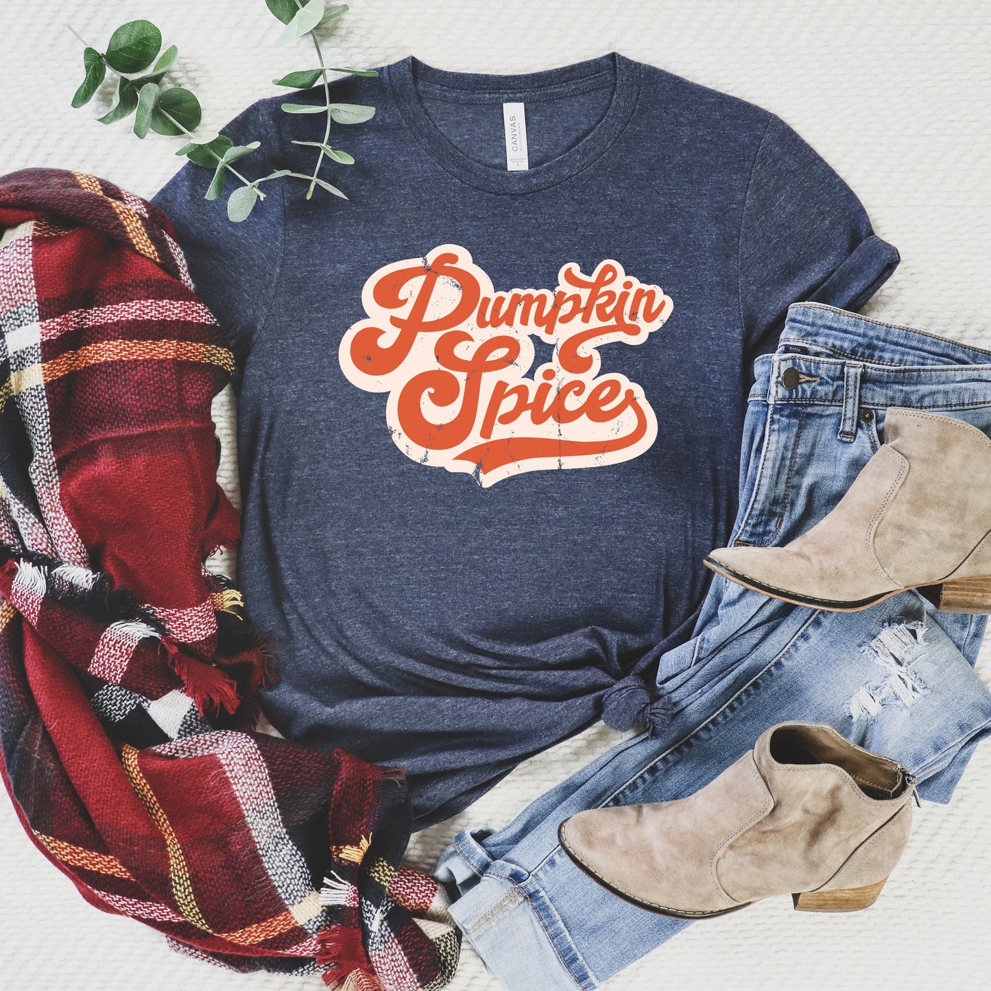 Retro Pumpkin Spice Words | Short Sleeve Graphic Tee