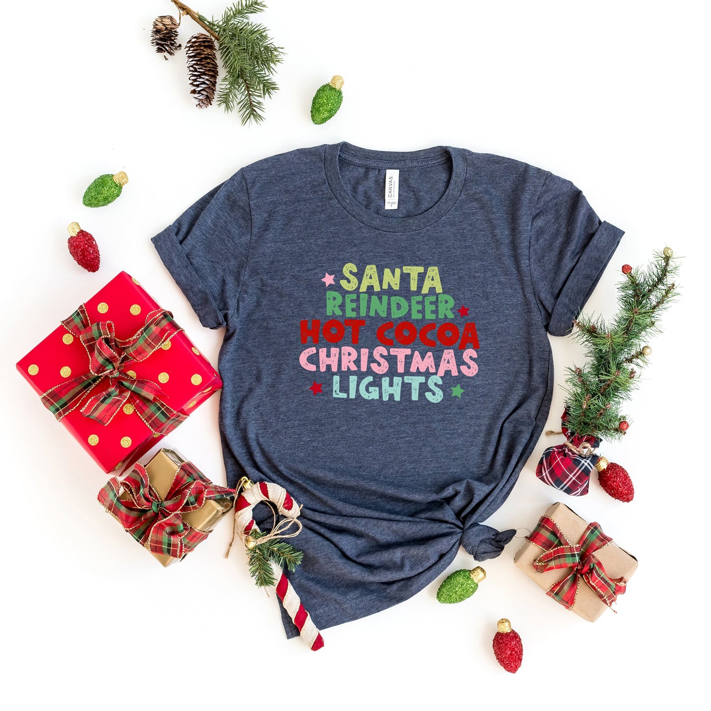 Santa Reindeer Hot Cocoa | Short Sleeve Graphic Tee