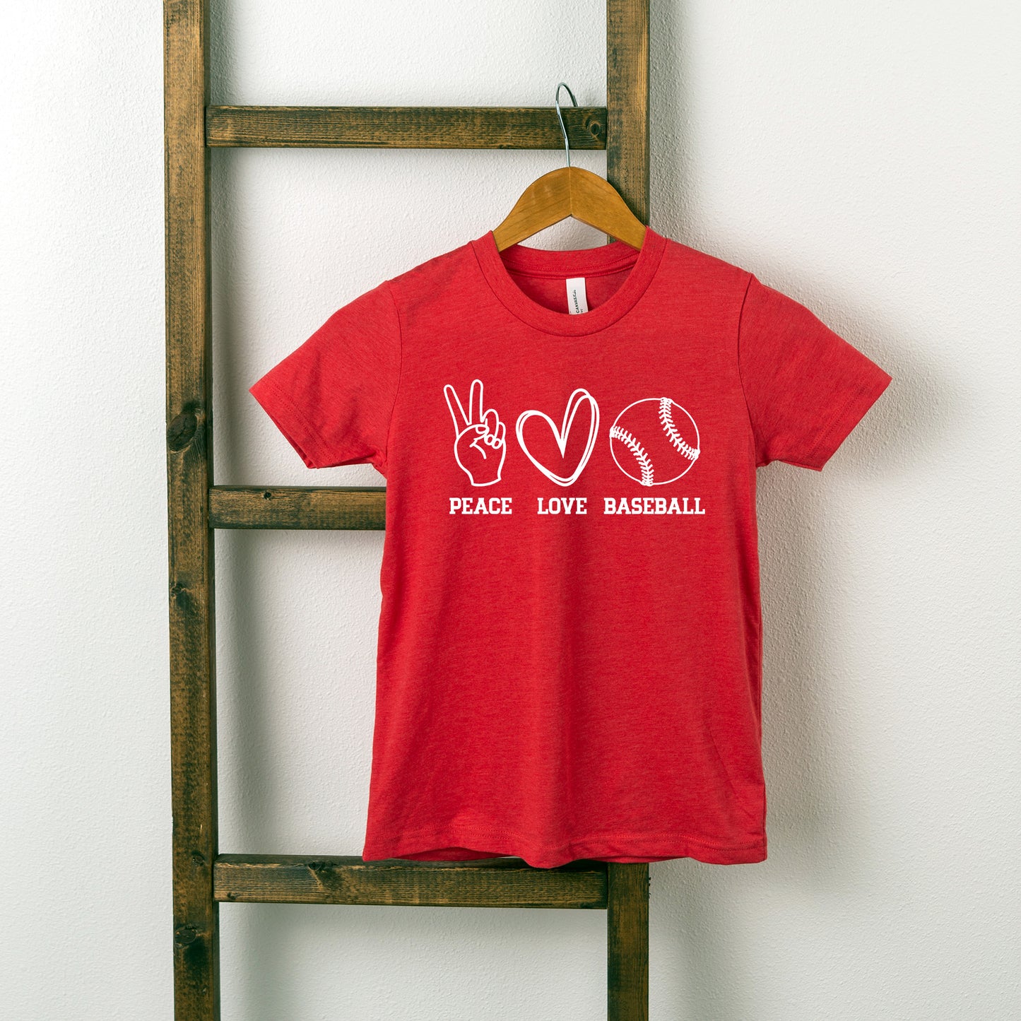 Peace Love Baseball | Youth Short Sleeve Crew Neck