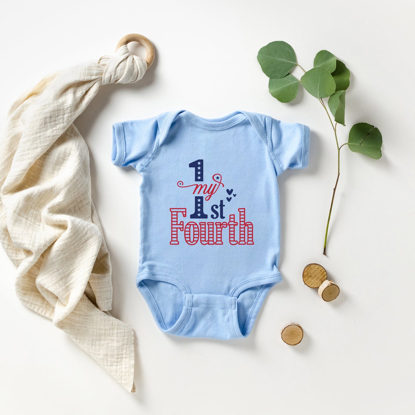 My First Fourth Of July Colorful | Baby Graphic Short Sleeve Bodysuit