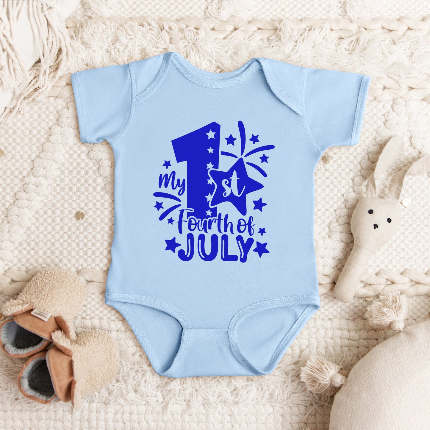 My 1st Fourth Of July | Baby Graphic Short Sleeve Bodysuit