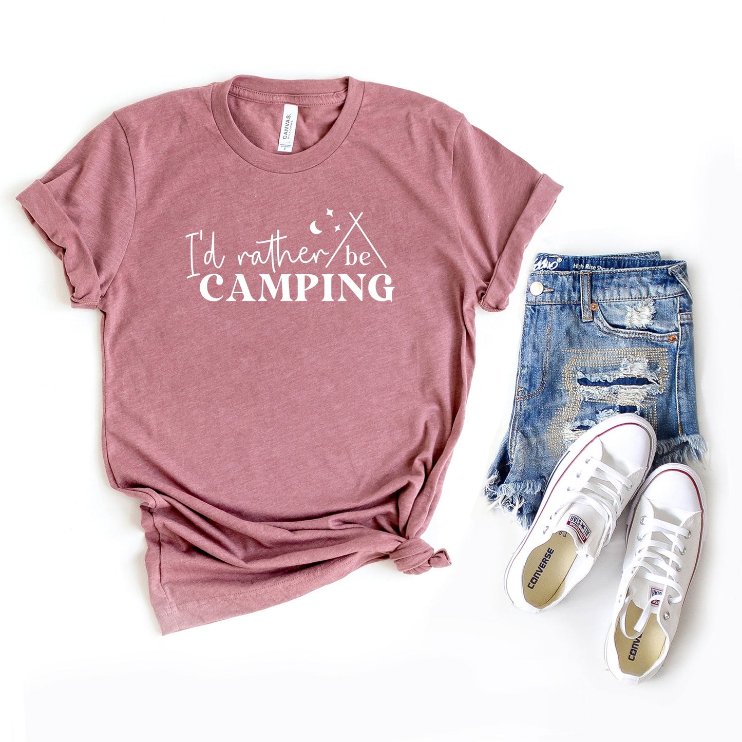 I'd Rather Be Camping Teepee | Short Sleeve Graphic Tee