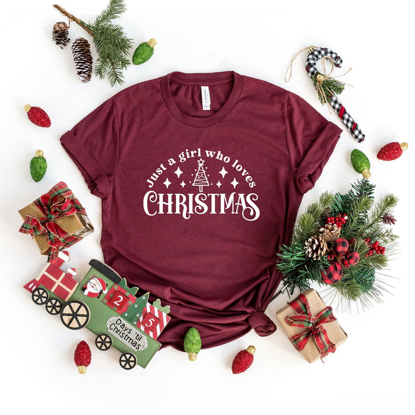 Just A Girl Who Loves Christmas | Short Sleeve Graphic Tee