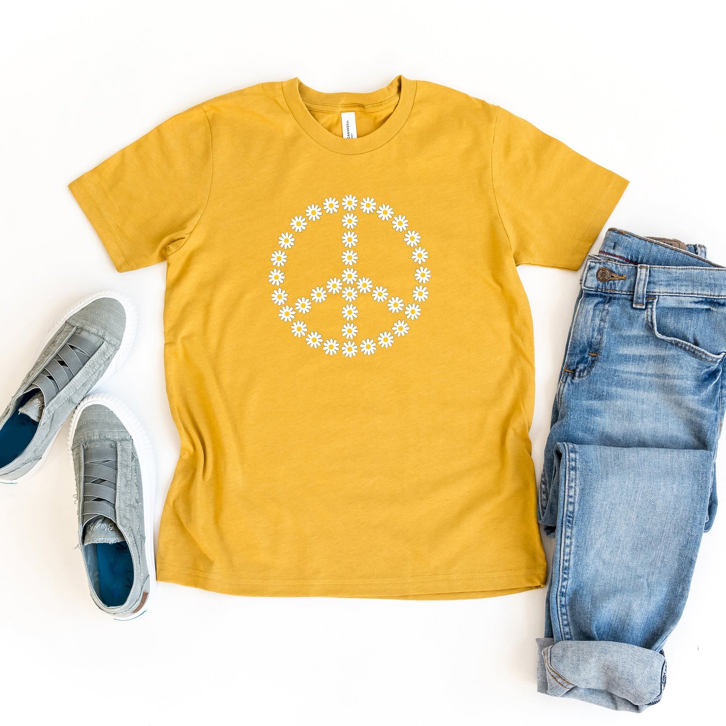 Daisy Peace Sign | Youth Short Sleeve Crew Neck