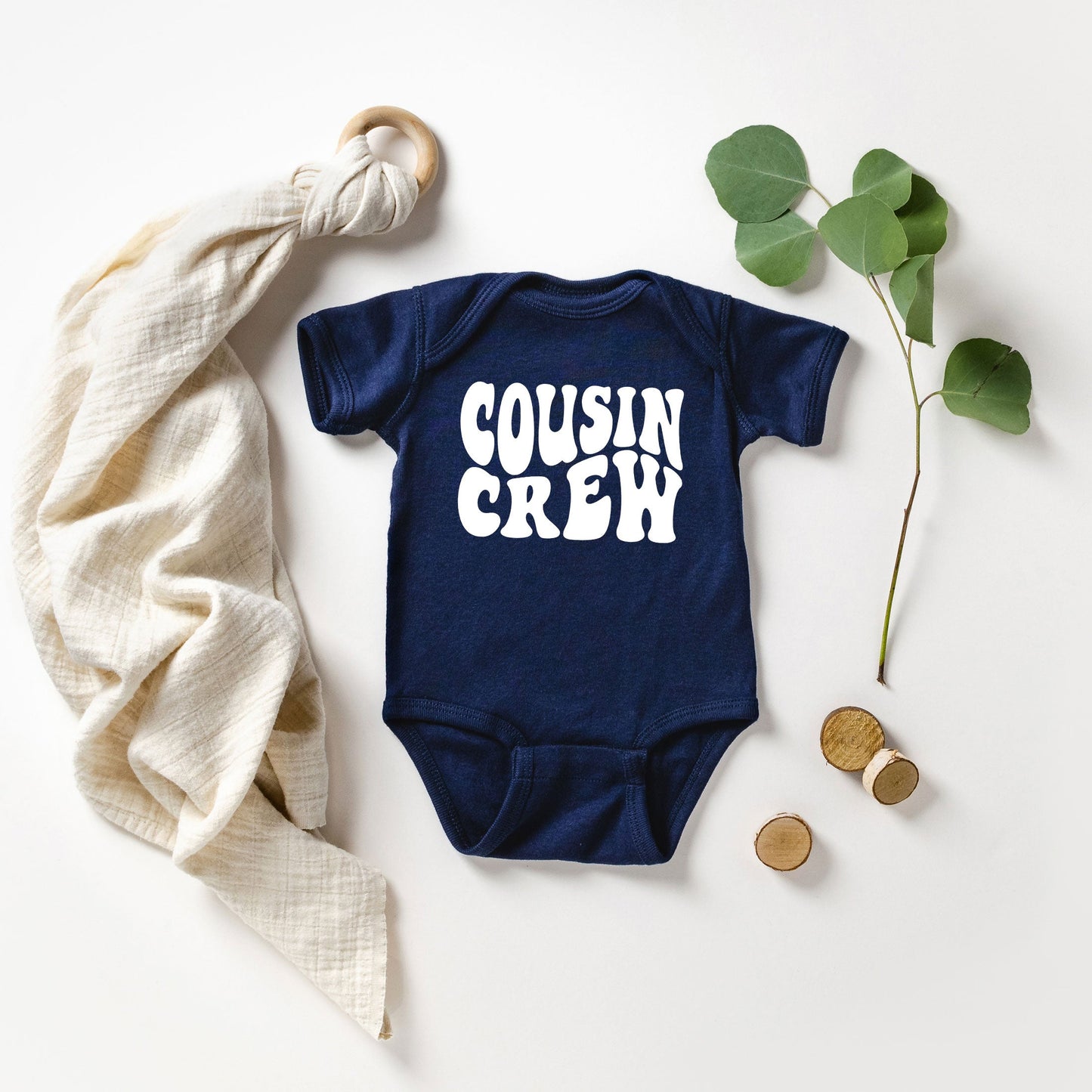 Cousin Crew Wavy | Baby Graphic Short Sleeve Bodysuit