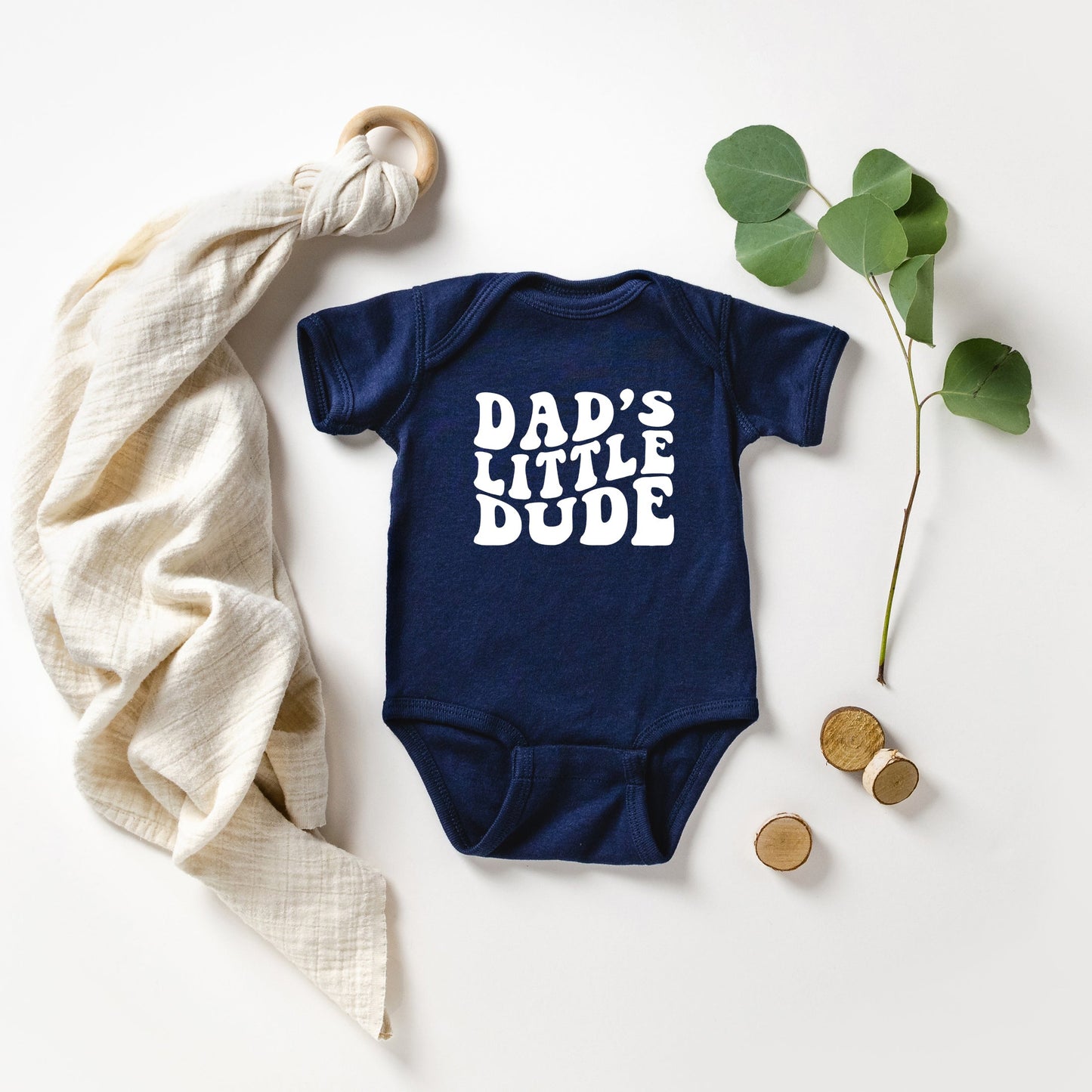 Dad's Little Dude | Baby Graphic Short Sleeve Bodysuit