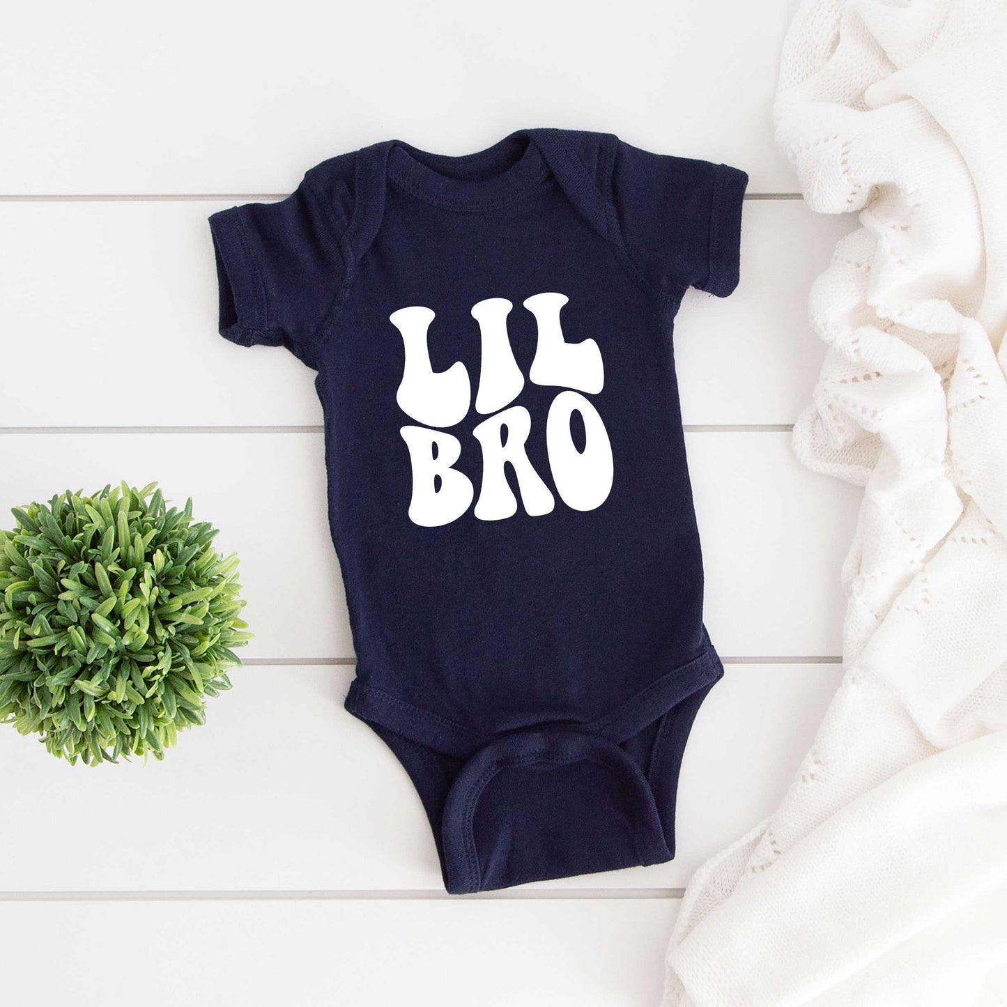 Lil Bro Wavy | Baby Graphic Short Sleeve Bodysuit