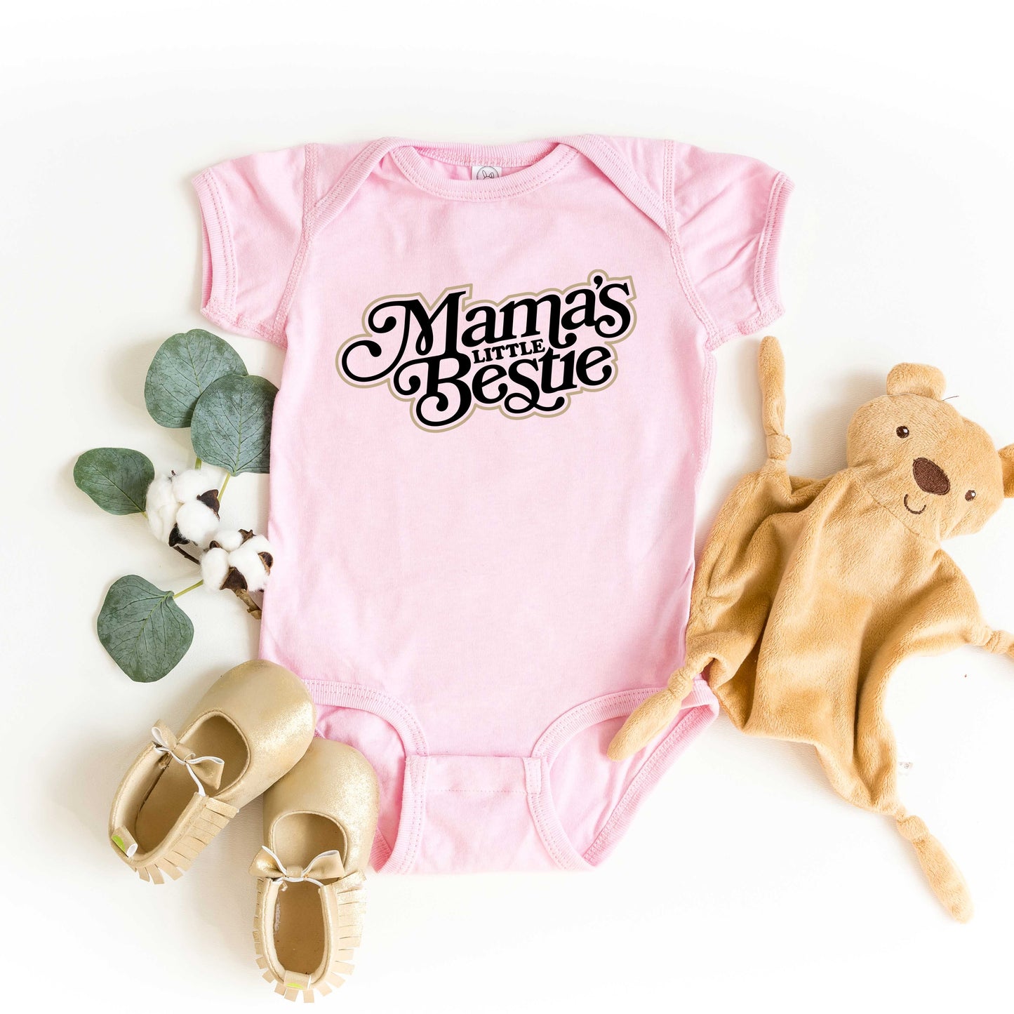 Mama's Little Bestie | Baby Graphic Short Sleeve Bodysuit