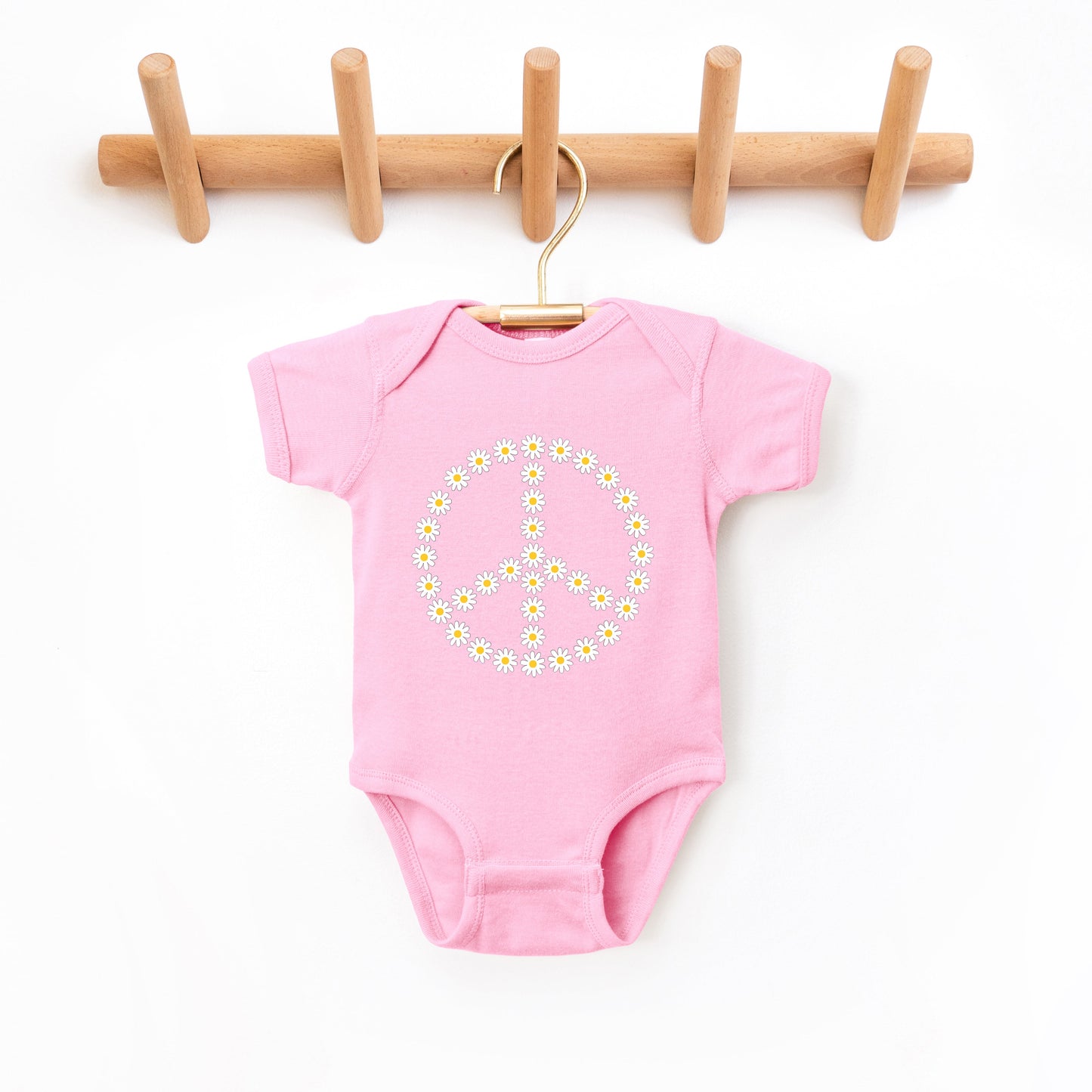 Daisy Peace Sign | Baby Graphic Short Sleeve Bodysuit