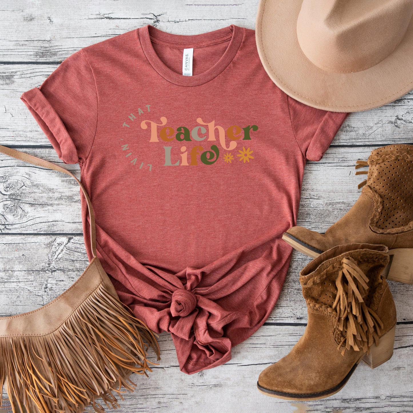 Teacher Life Colorful | Short Sleeve Graphic Tee