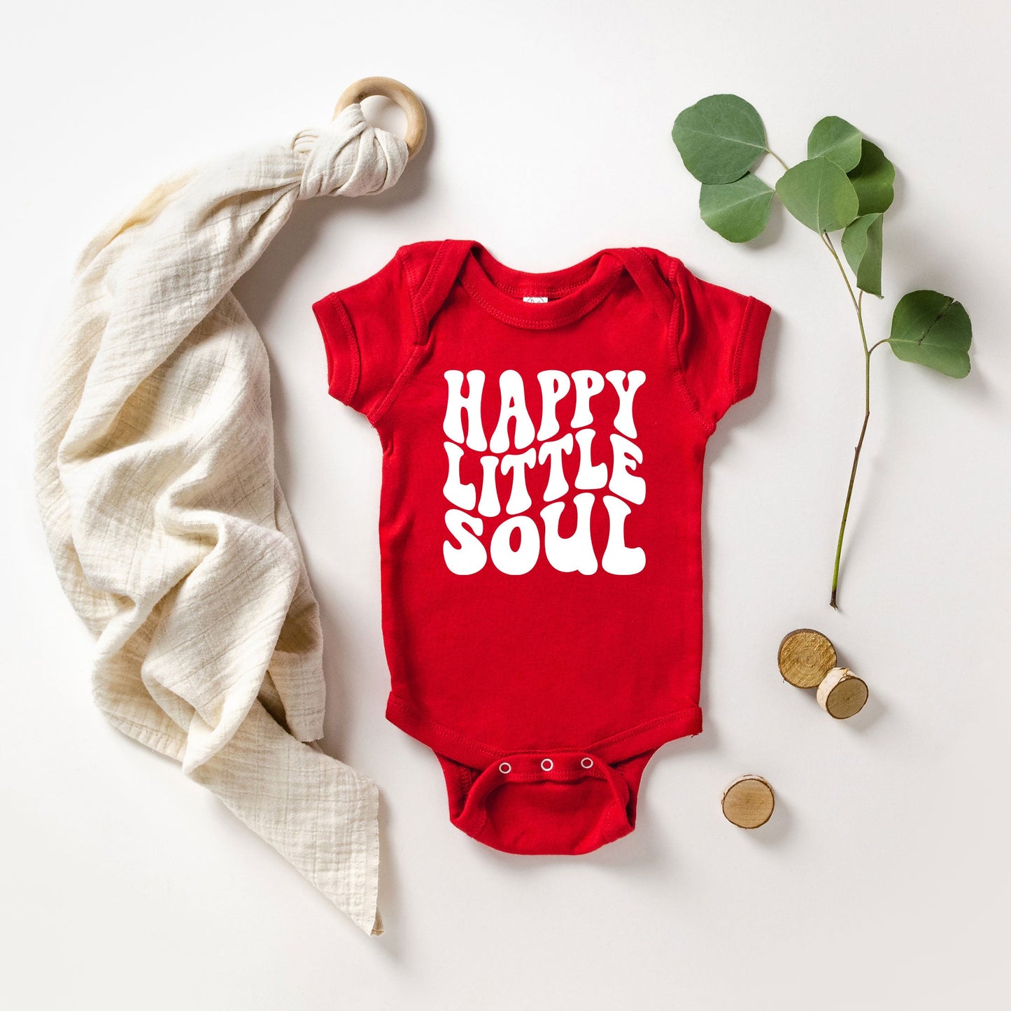 Happy Little Soul Wavy | Baby Graphic Short Sleeve Bodysuit