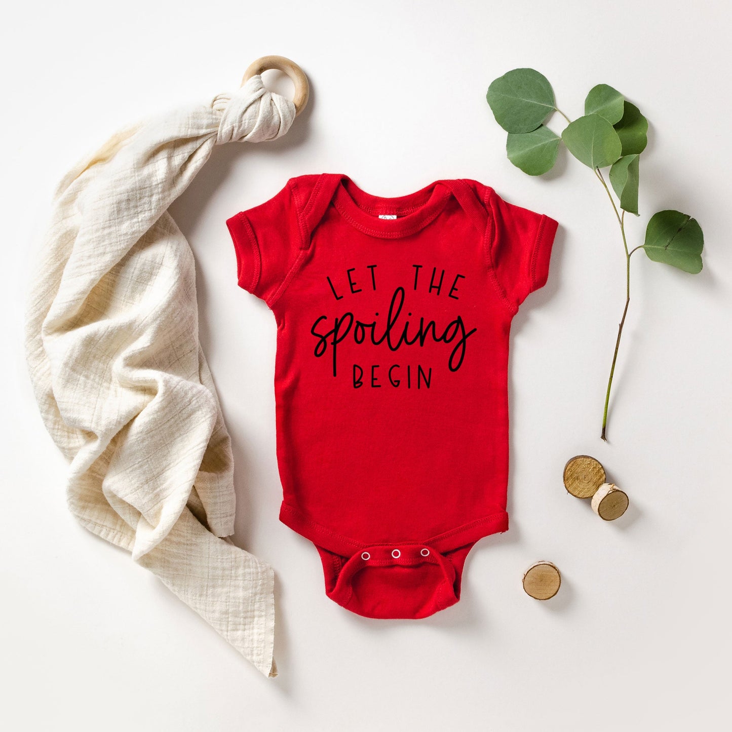 Let The Spoiling Begin | Baby Graphic Short Sleeve Bodysuit