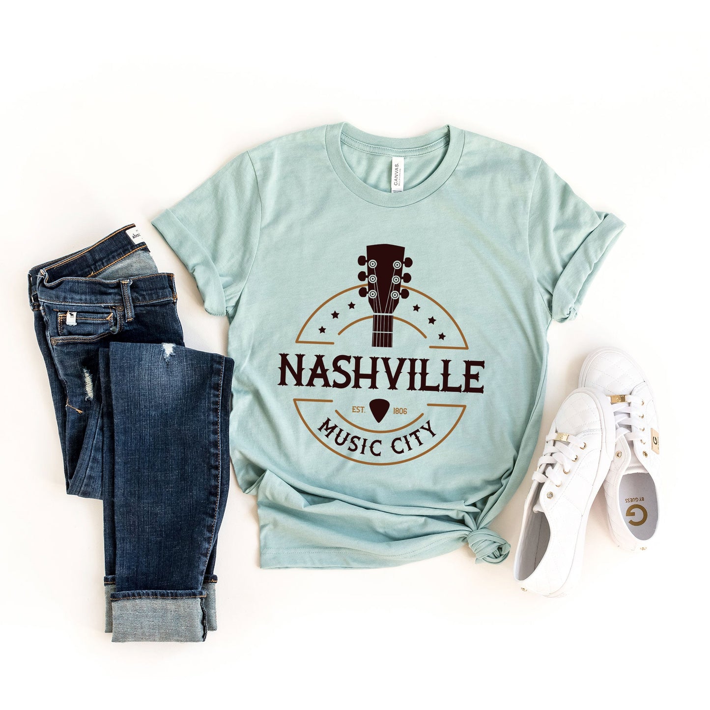 Nashville Music City Guitar | Short Sleeve Graphic Tee