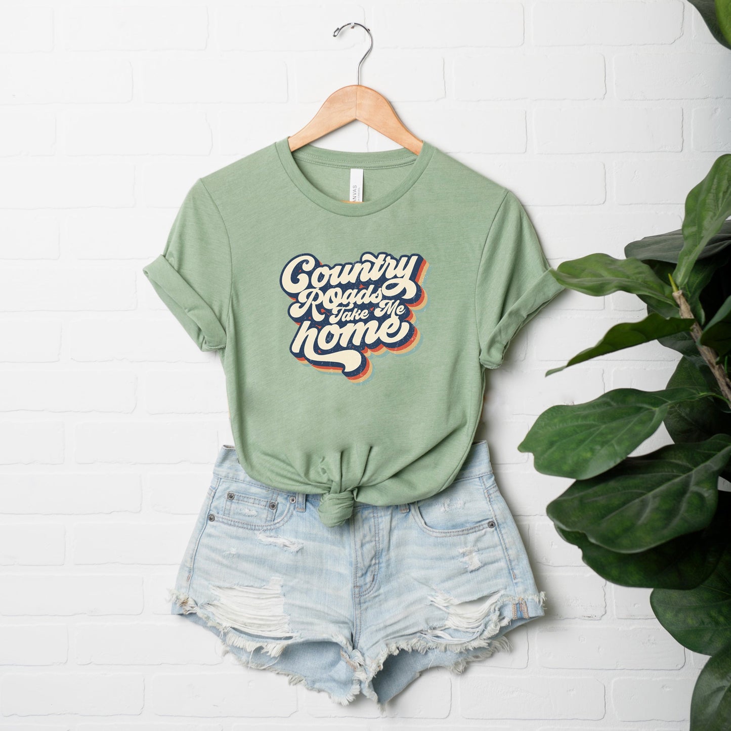 Country Roads Take Me Home Colorful | Short Sleeve Graphic Tee