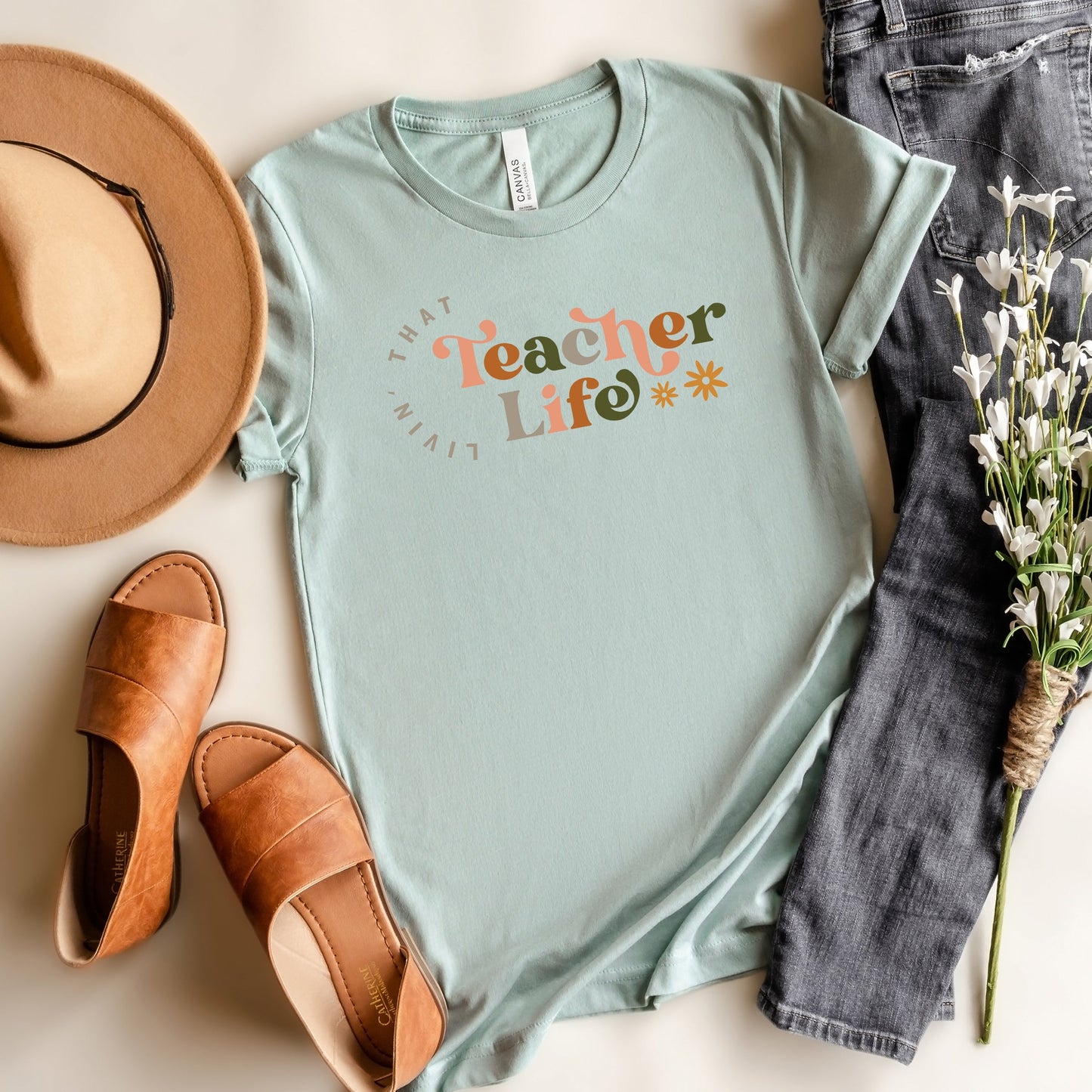 Teacher Life Colorful | Short Sleeve Graphic Tee