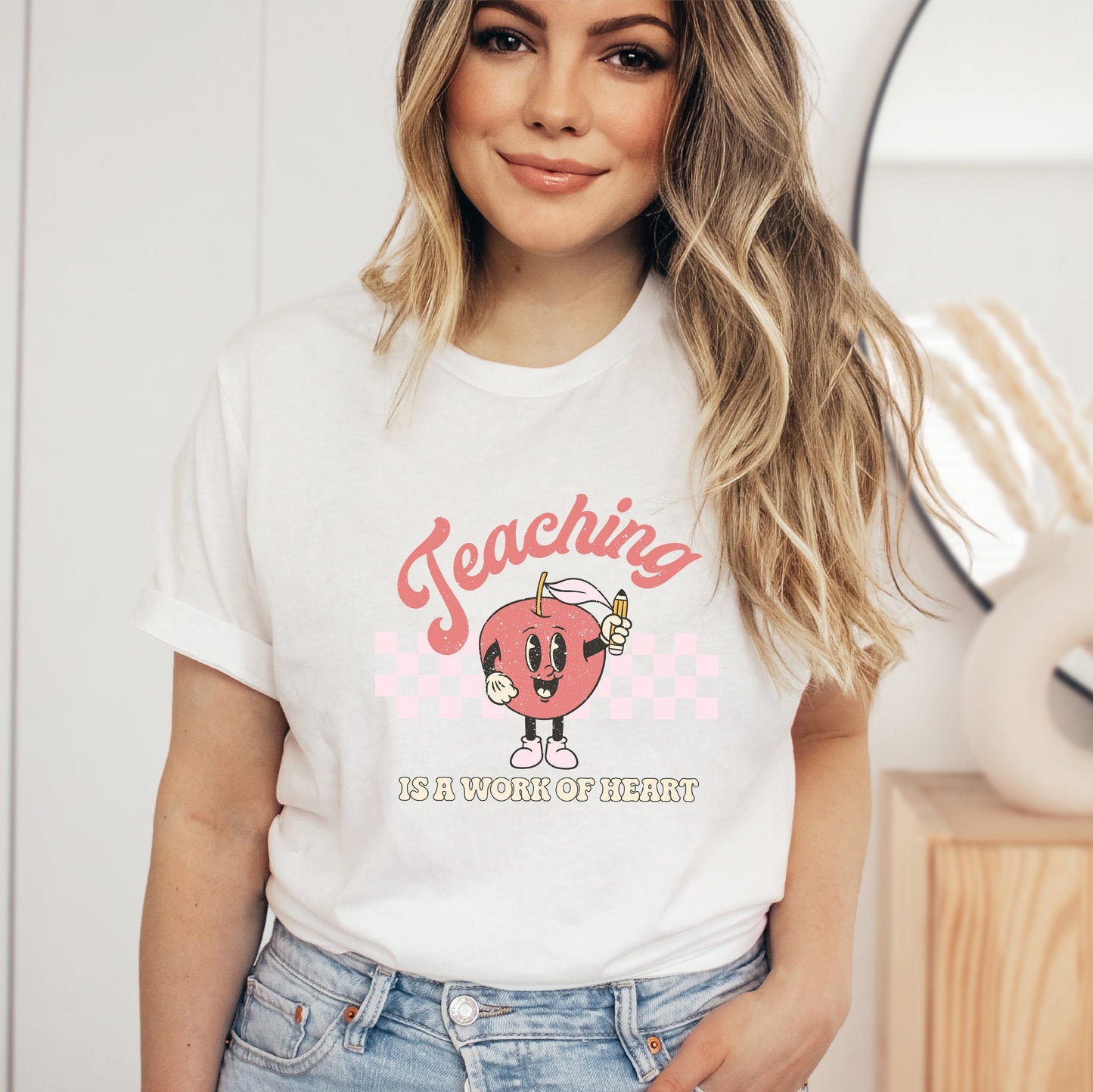 Retro Teaching is a Work of Heart | Short Sleeve Graphic Tee