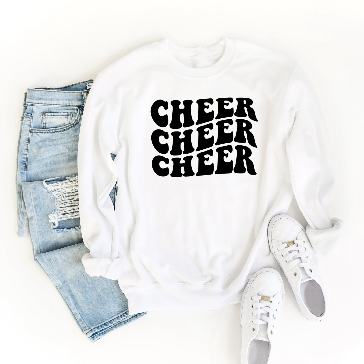 Cheer Stacked Wavy | Sweatshirt
