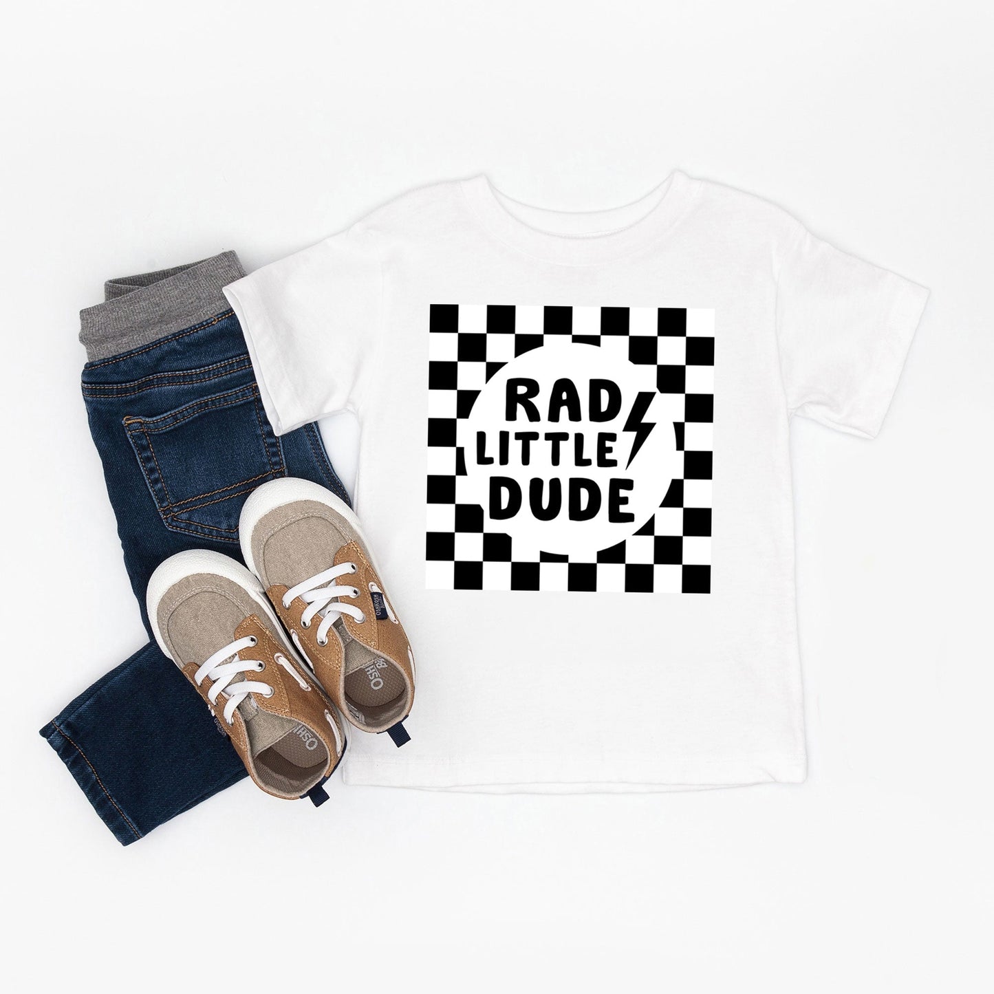Rad Little Dude Checkered | Toddler Graphic Short Sleeve Tee