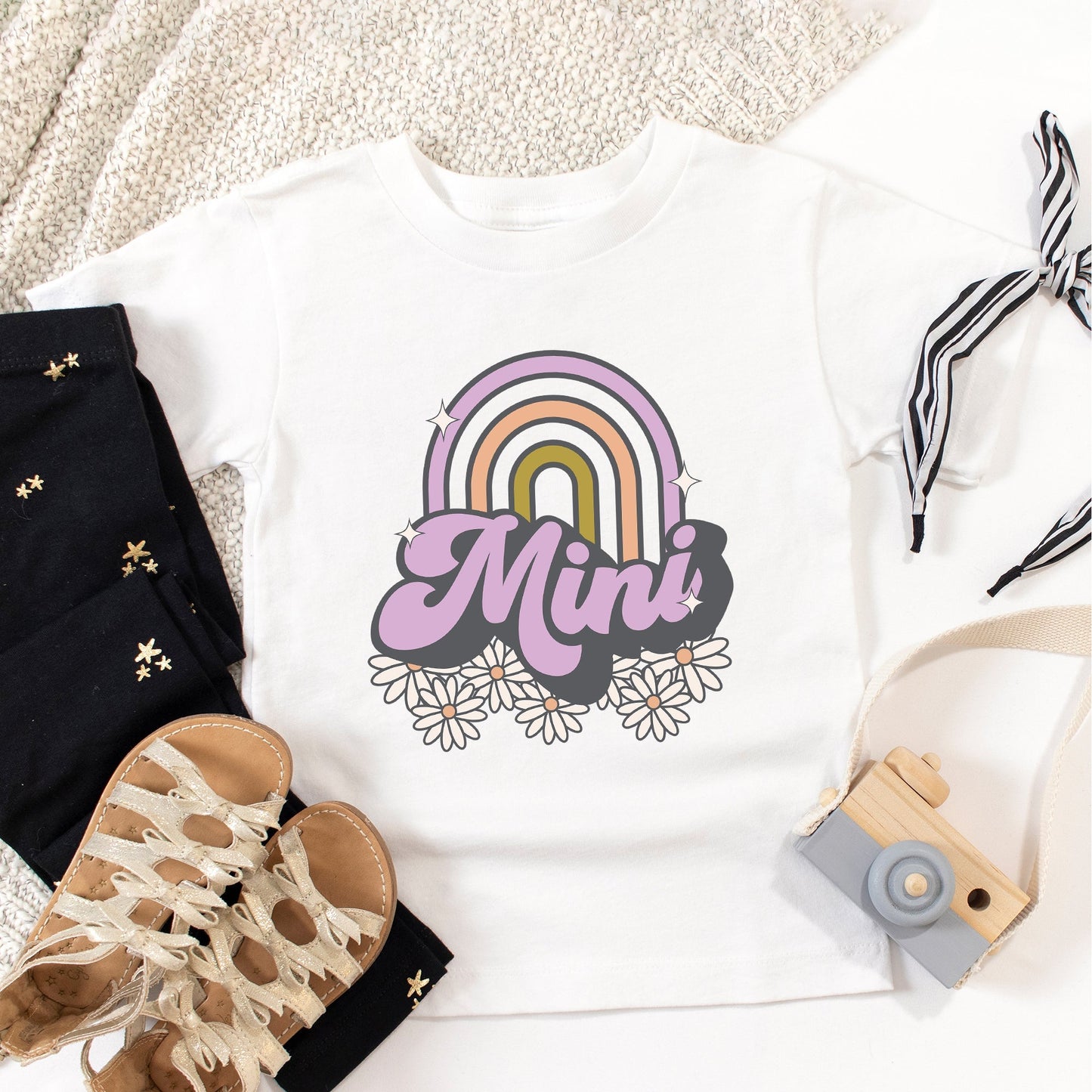 Mini Rainbow Flowers | Toddler Graphic Short Sleeve Tee