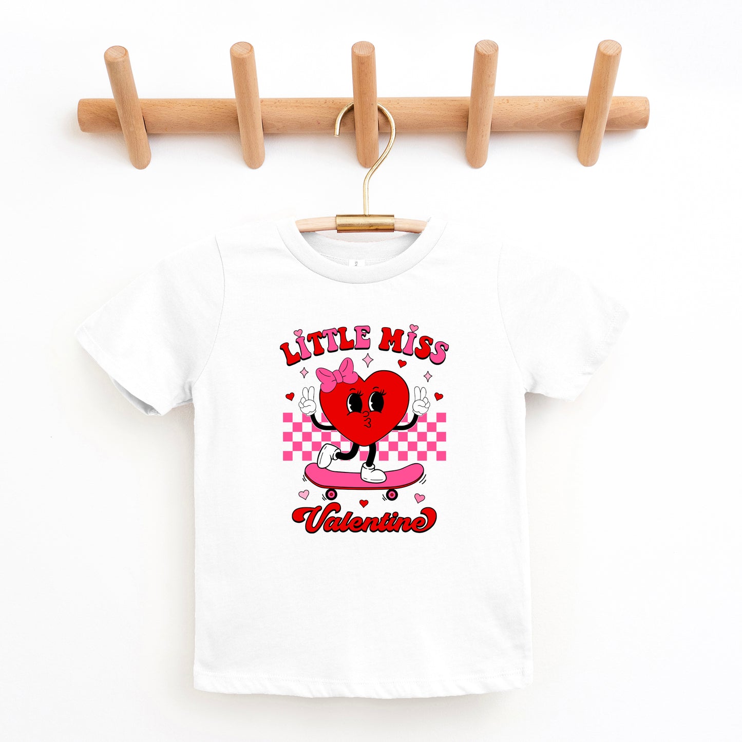 Little Miss Valentine Skateboard | Youth Graphic Short Sleeve Tee