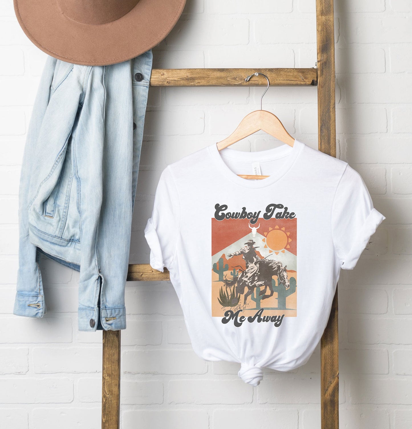 Vintage Cowboy Take Me Away | Short Sleeve Graphic Tee